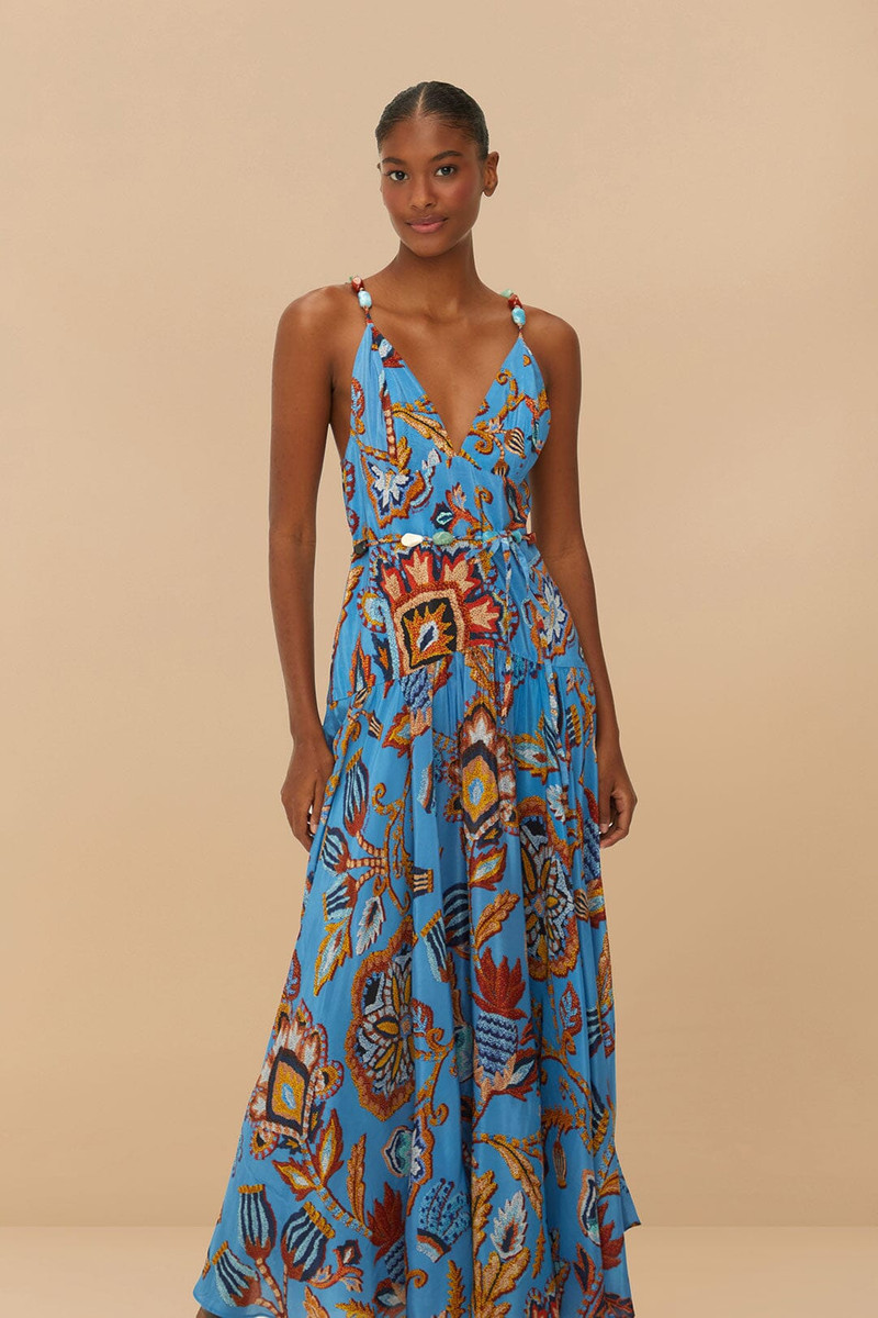 Blue Sunset Tapestry Sleeveless Midi Dress 3