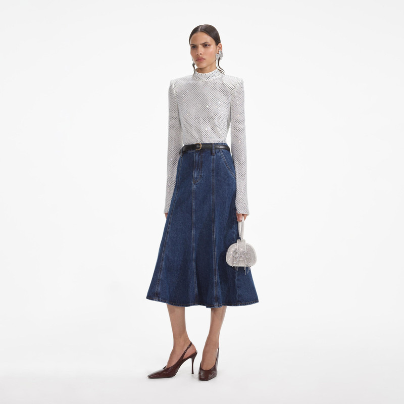 Silver Rhinestone Fishnet Top 2