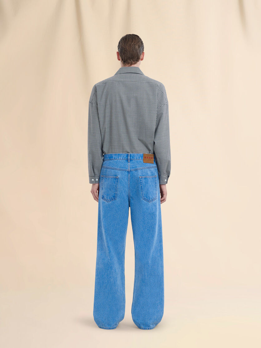 BLUE ORGANIC DENIM WIDE-LEG JEANS - 3