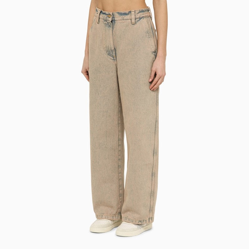 【関税&送料込】Palm Angels Wide Jeans In Pinkish Denim Palm Angels - Palms Sunrise wide-leg jeans Palm Angels