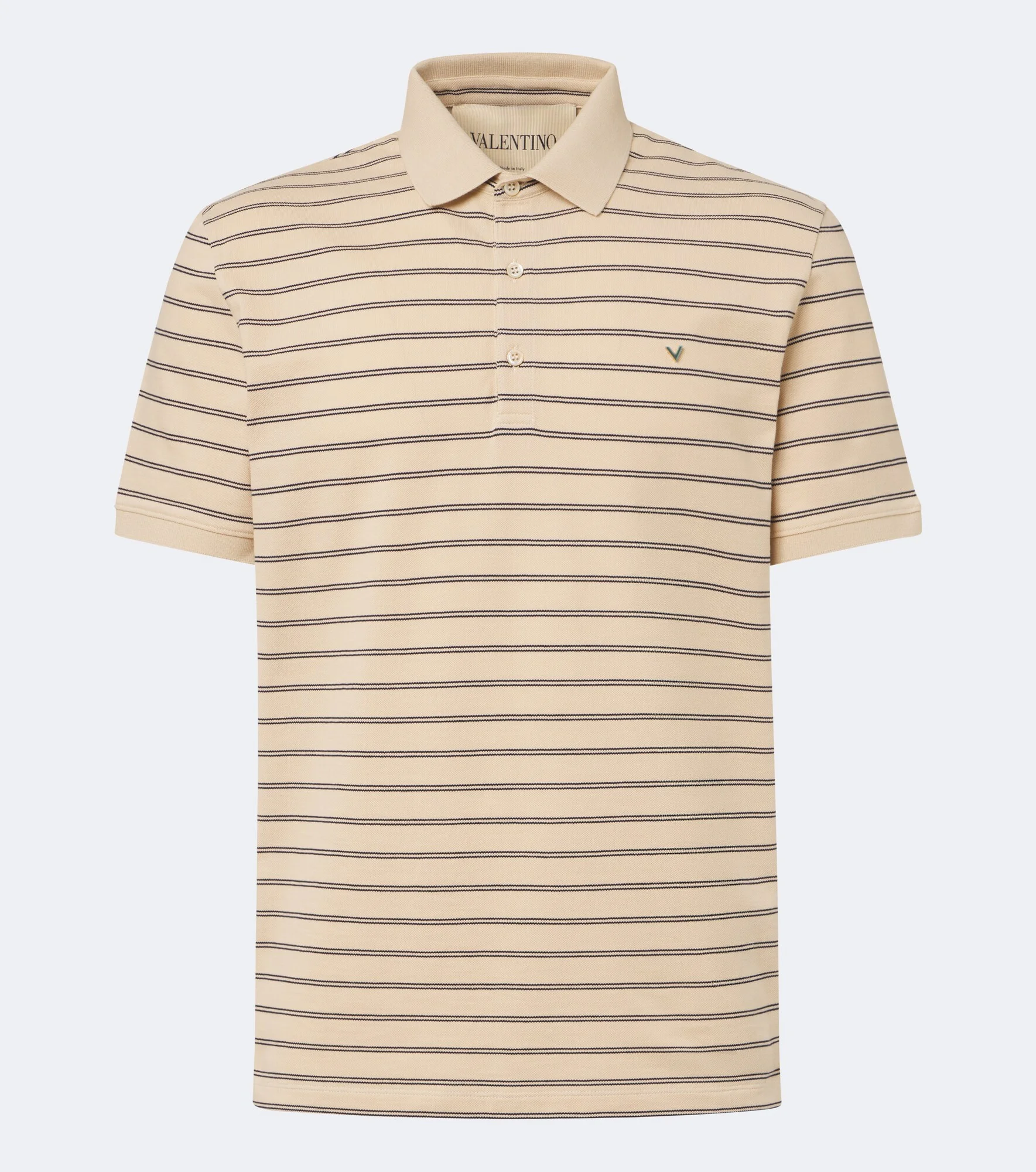 VGold striped cotton polo shirt - 1
