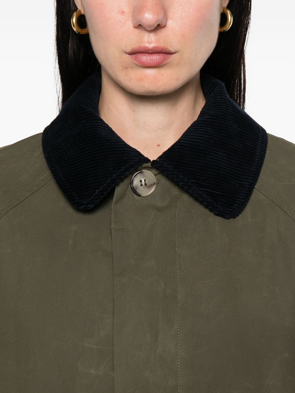 corduroy-collar cotton coat - 5