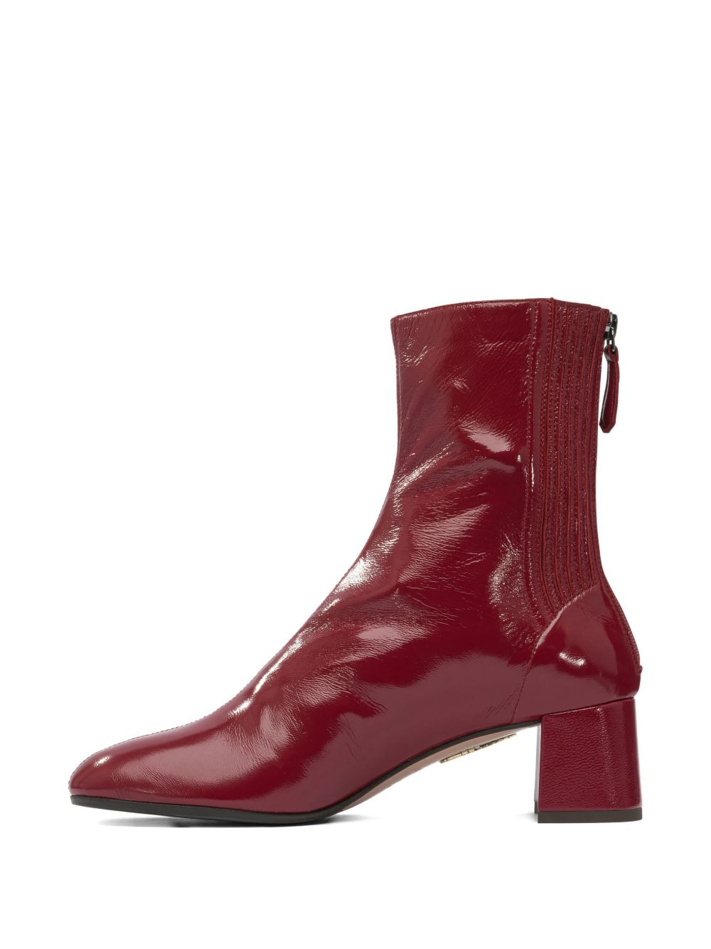 leather block-heel boots - 5
