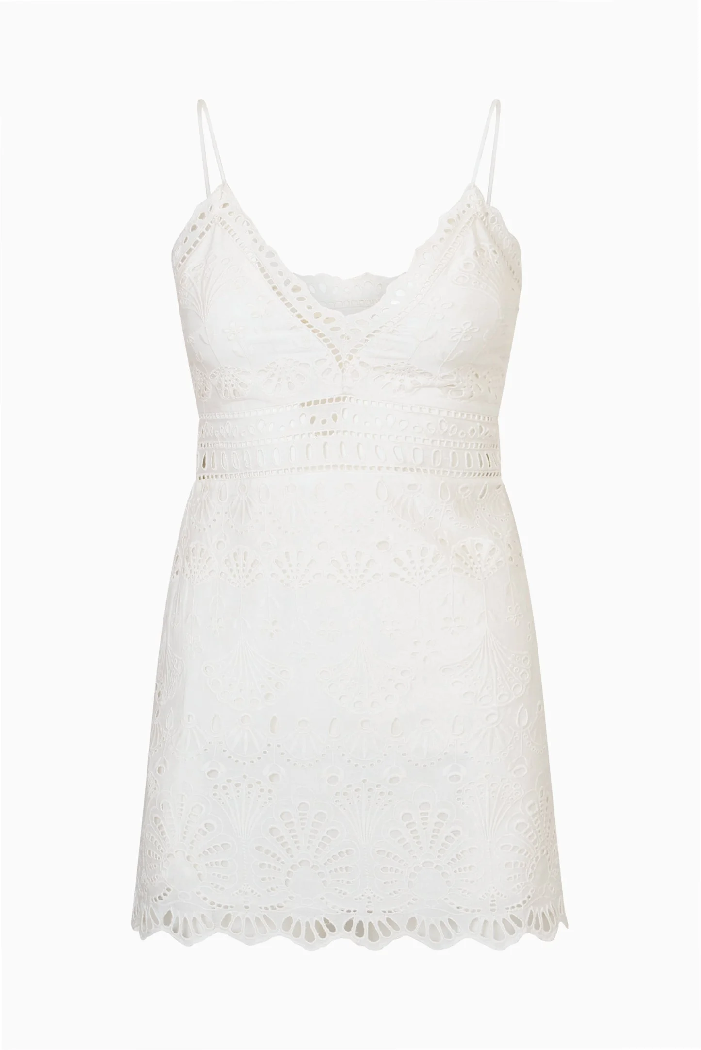 Peppy Eyelet Cotton Mini Dress - 1