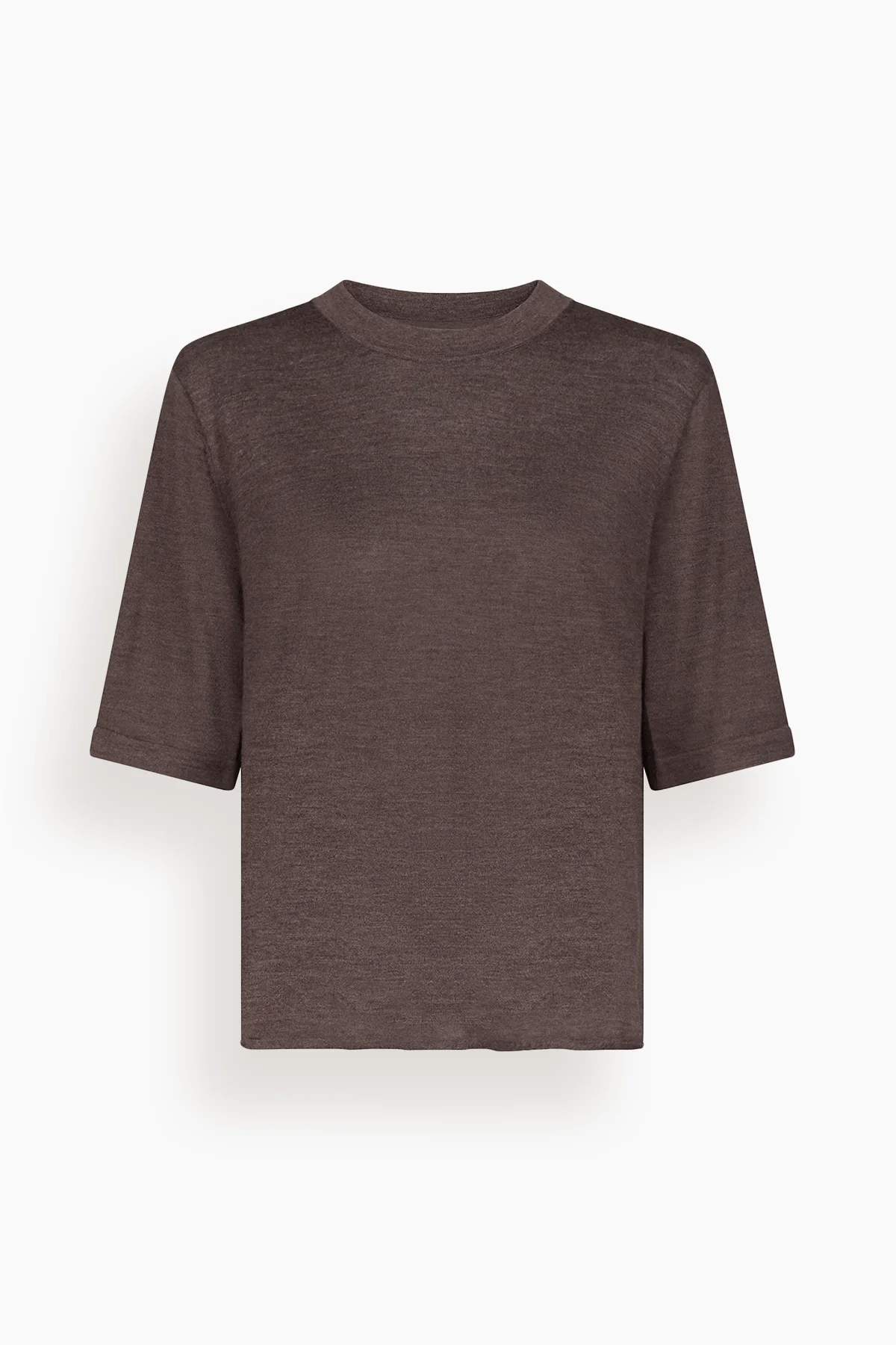 Nala Fine Short Sleeve Top in Brown Melange - 1