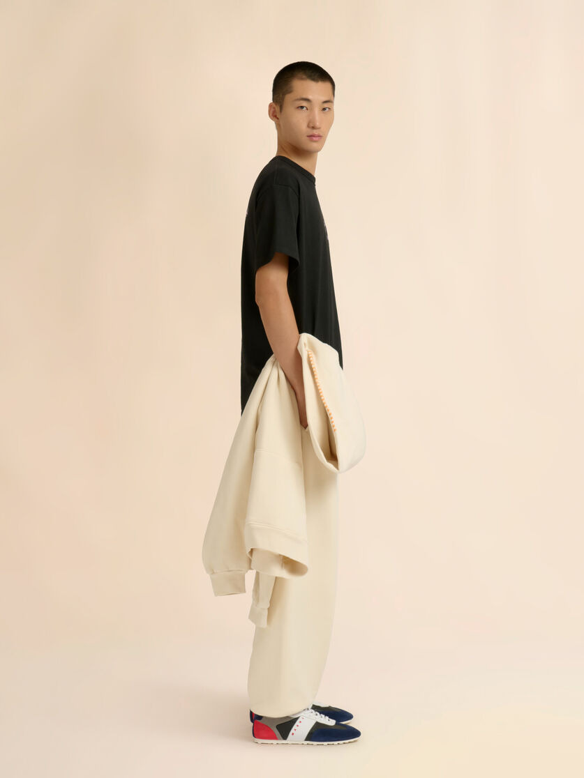 MARNI + MADHAPPY BLACK COTTON T-SHIRT WITH ANIMAL PRINT - 6