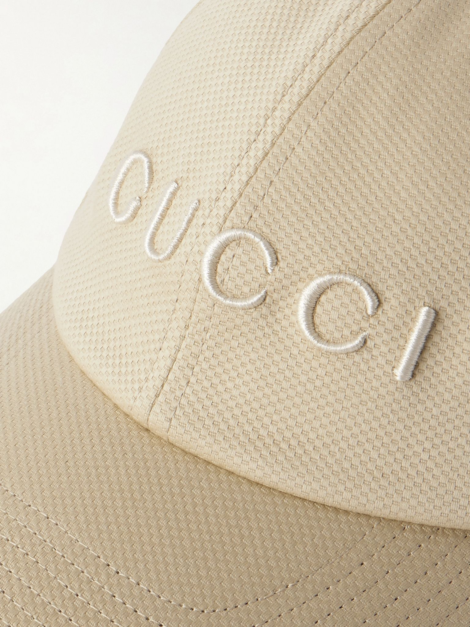 Logo-Embroidered Cotton-Blend Canvas Baseball Cap Cream - 4