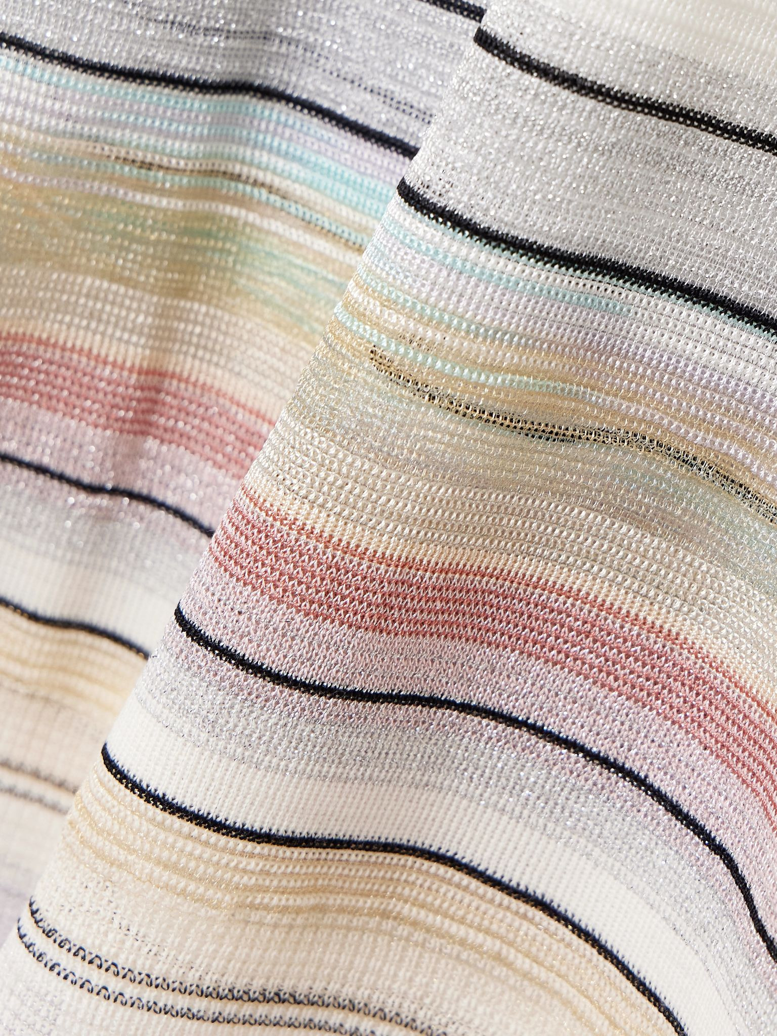Striped metallic crochet-knit turtleneck sweater Multi - 6