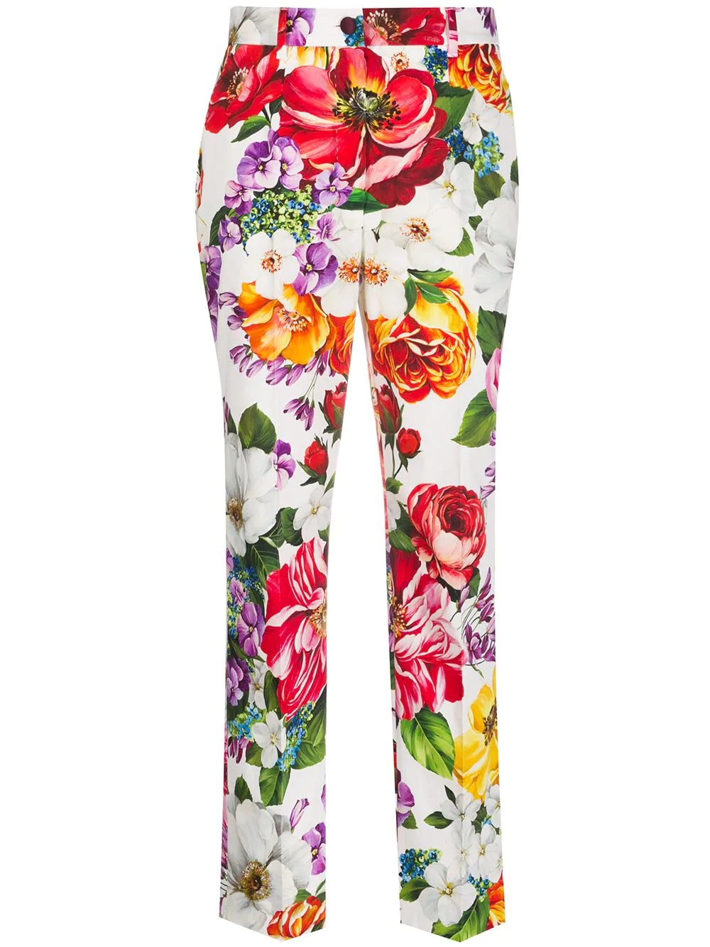 floral cropped trousers - 1