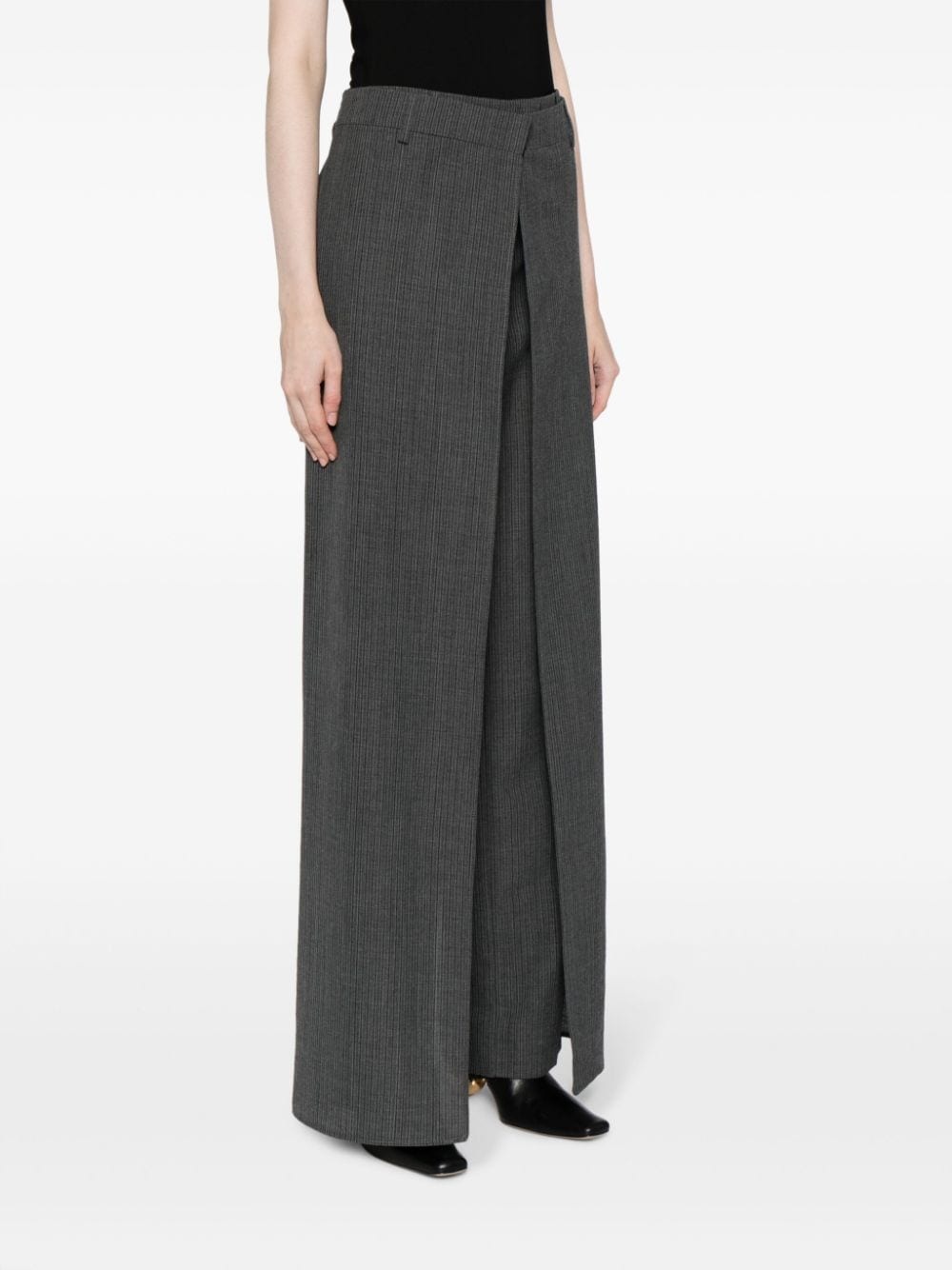 layered virgin wool trousers - 3