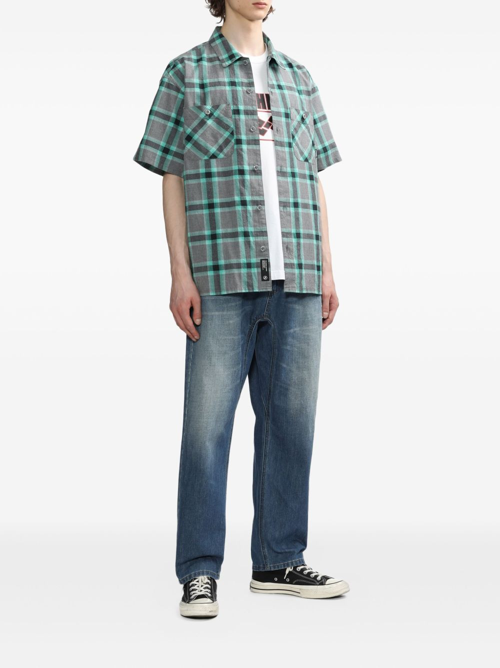 checked patch-pocket shirt - 2
