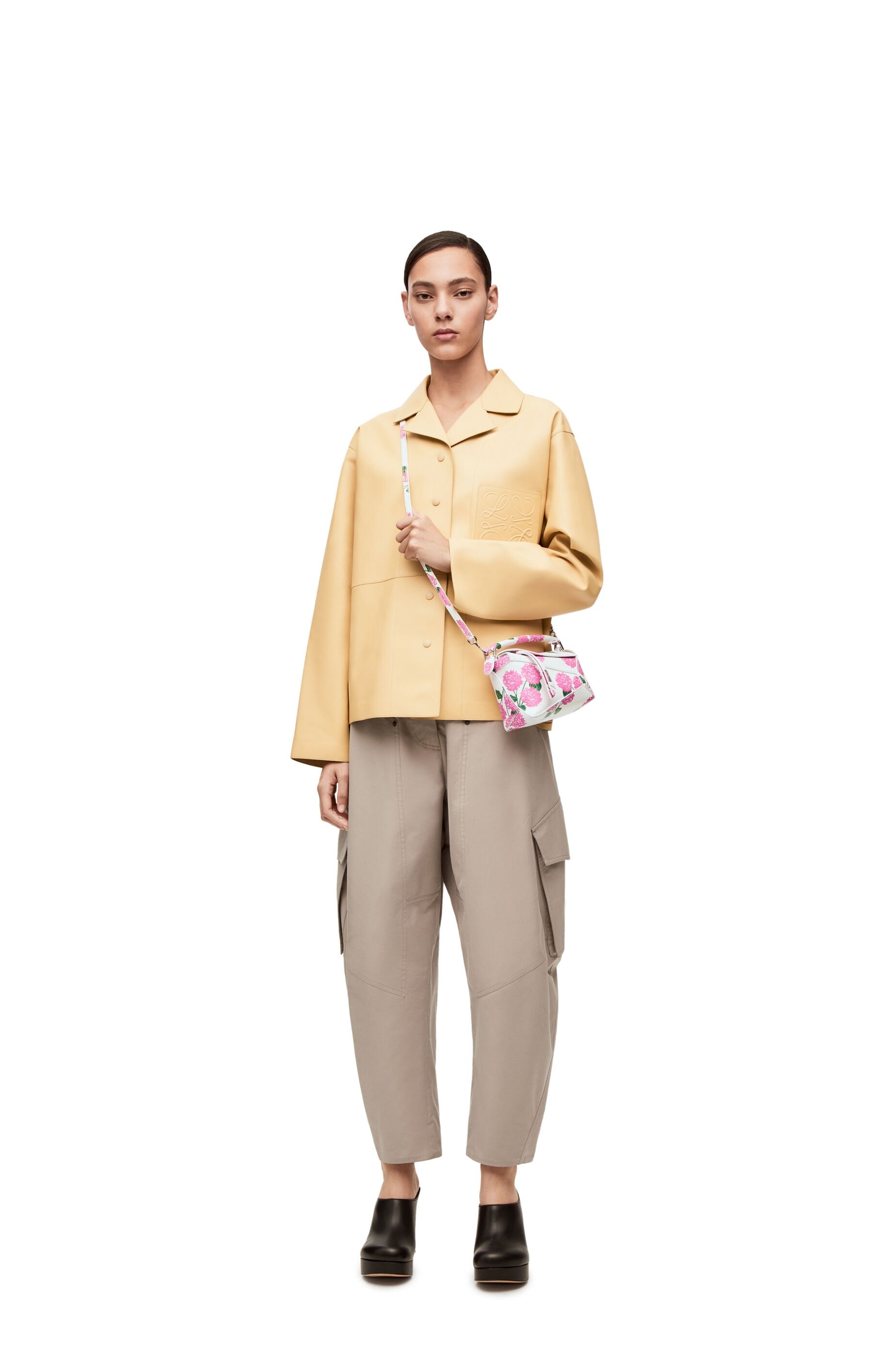 Loewe Mini Flower Puzzle Edge bag in satin calfskin | REVERSIBLE