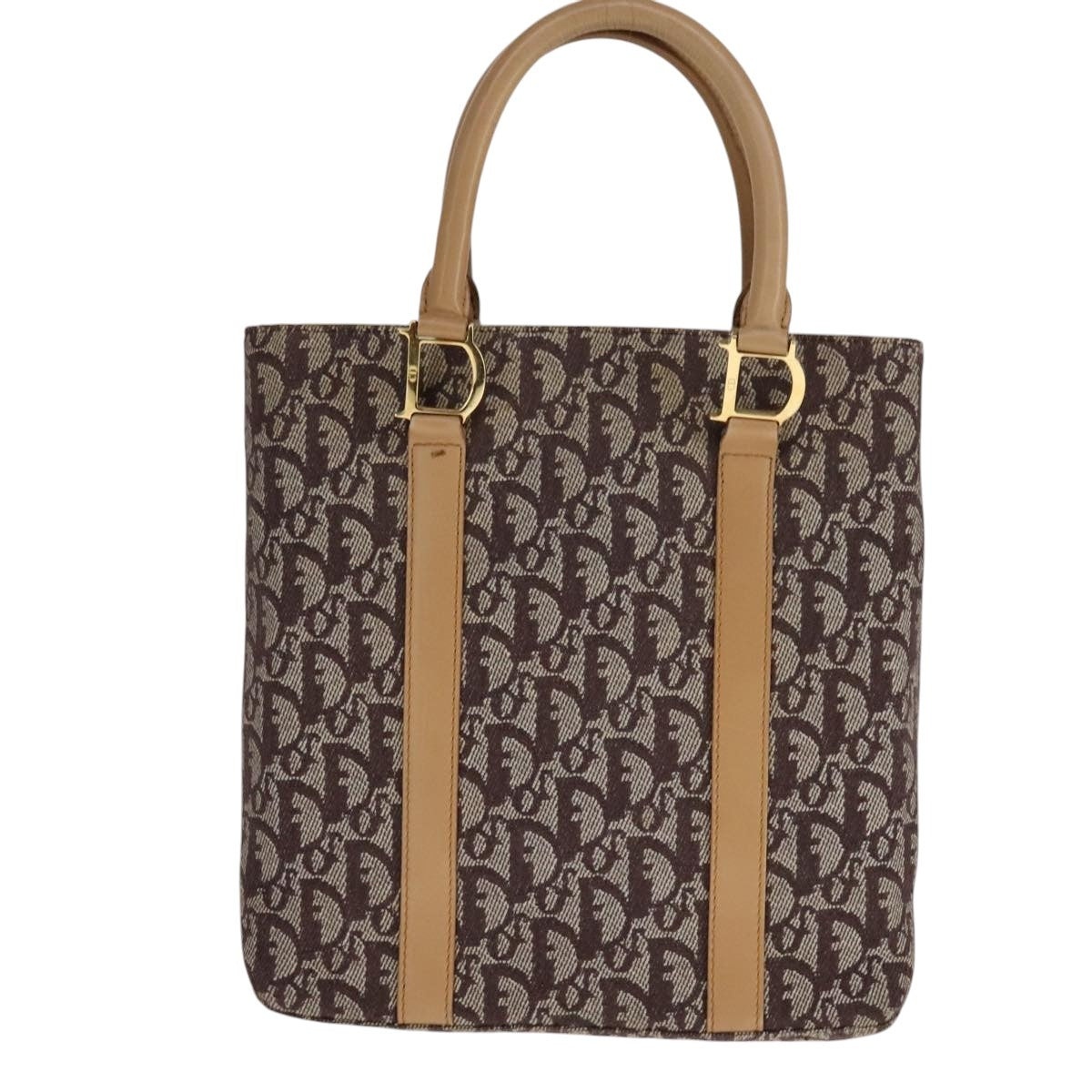 DIOR Trotter Canvas Hand Bag Brown Gold - 3