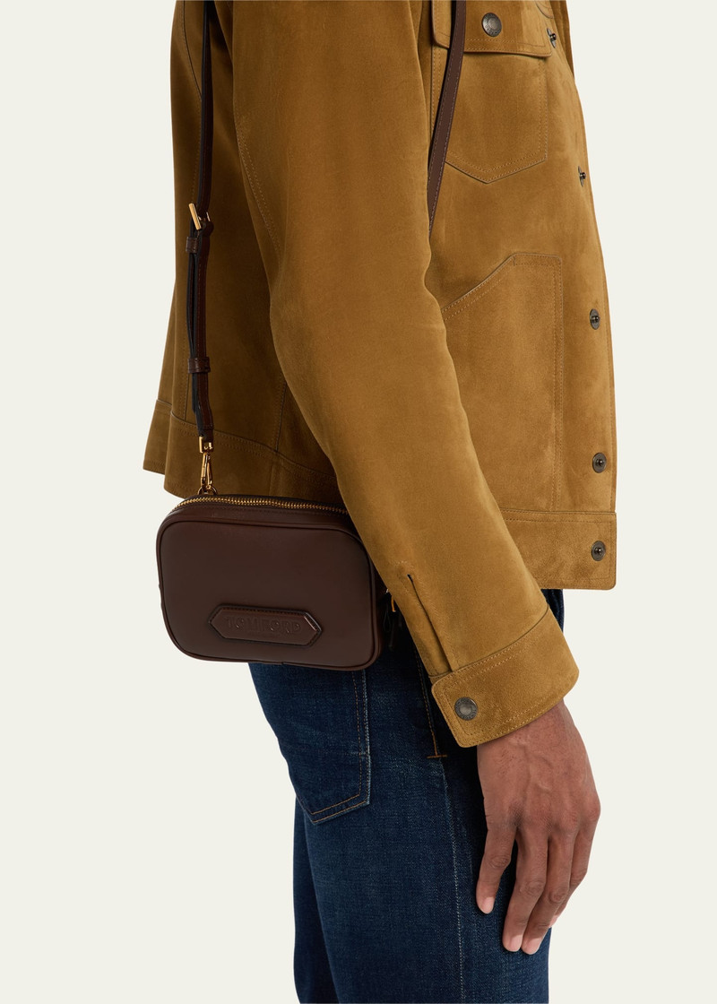 TOM FORD Men's Alexander Leather North/South Crossbody Bag outlook