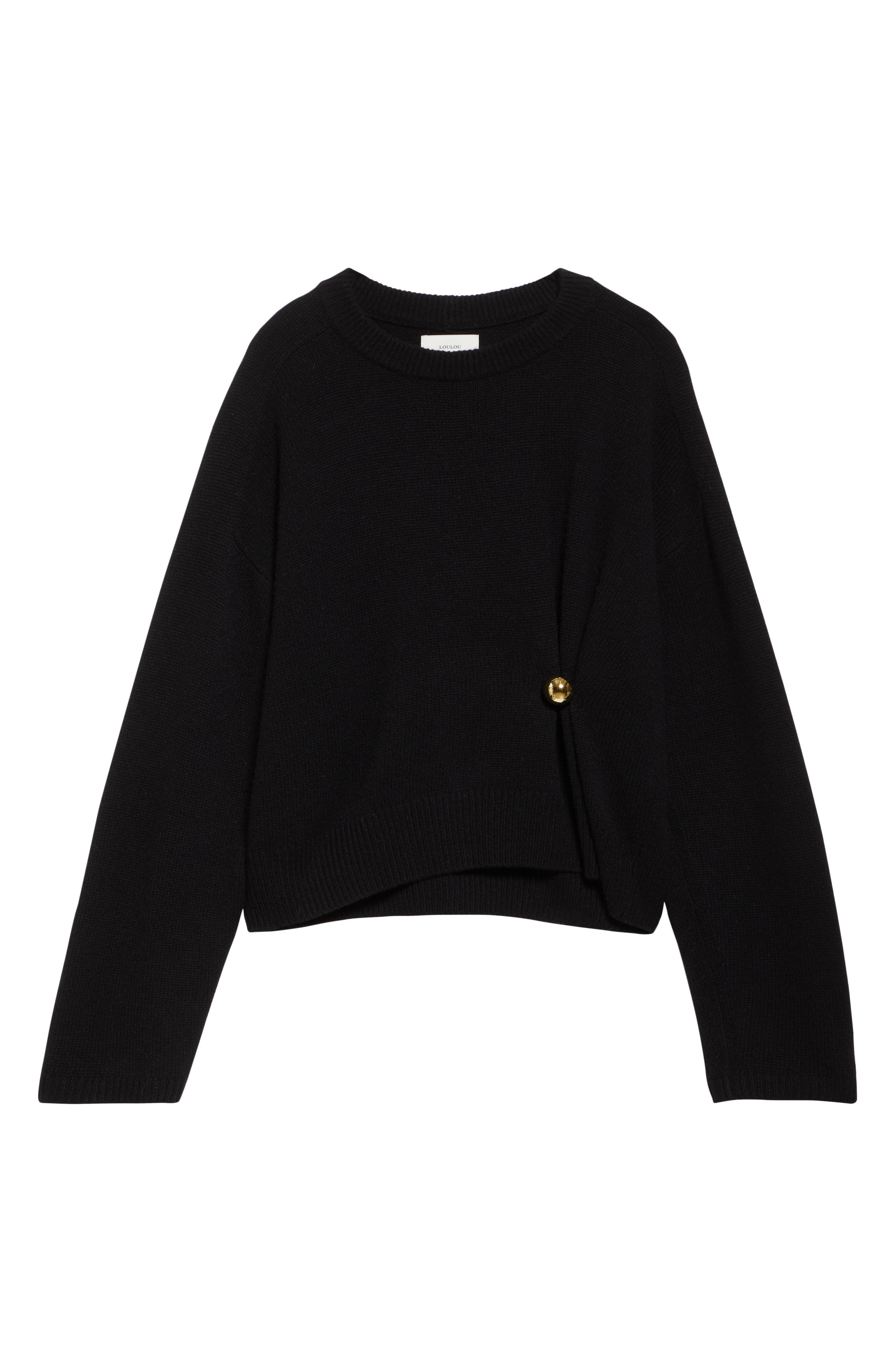 LOULOU DE SAISON Bill Draped Cashmere Sweater in Black at Nordstrom - 6
