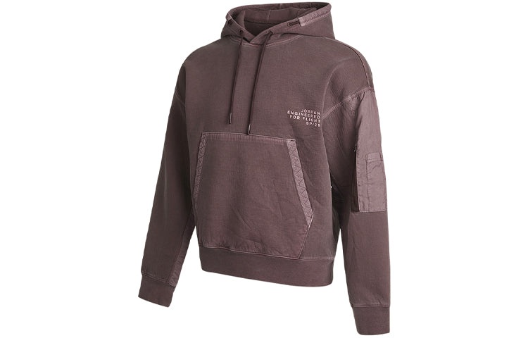 Air Jordan 23 Engineered Casual Sports Letter Logo Hooded Long Sleeve Sweater For Men Brown CV2768-2 - 3