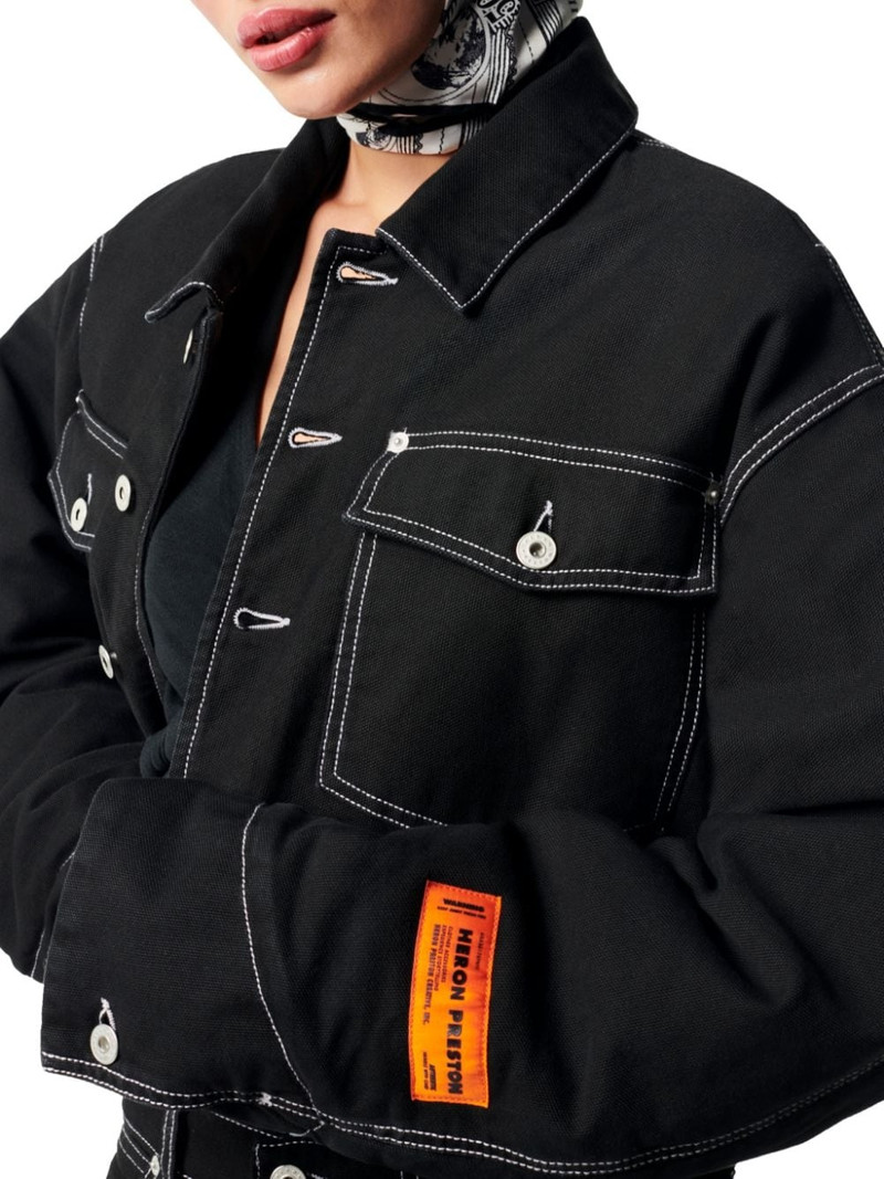 White Stitch Crop Jacket 5