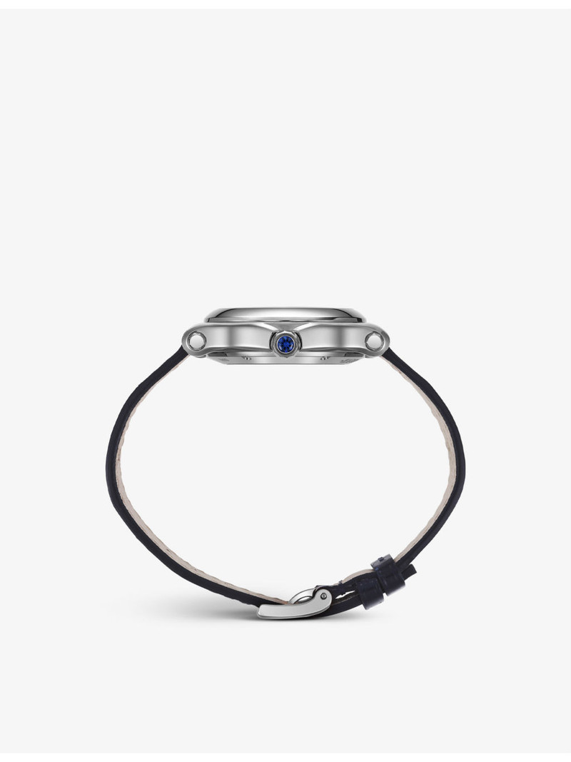 Chopard 278608-3001 Happy Sport alligator-embossed leather, stainless-steel and 0.25ct diamond self-winding  outlook