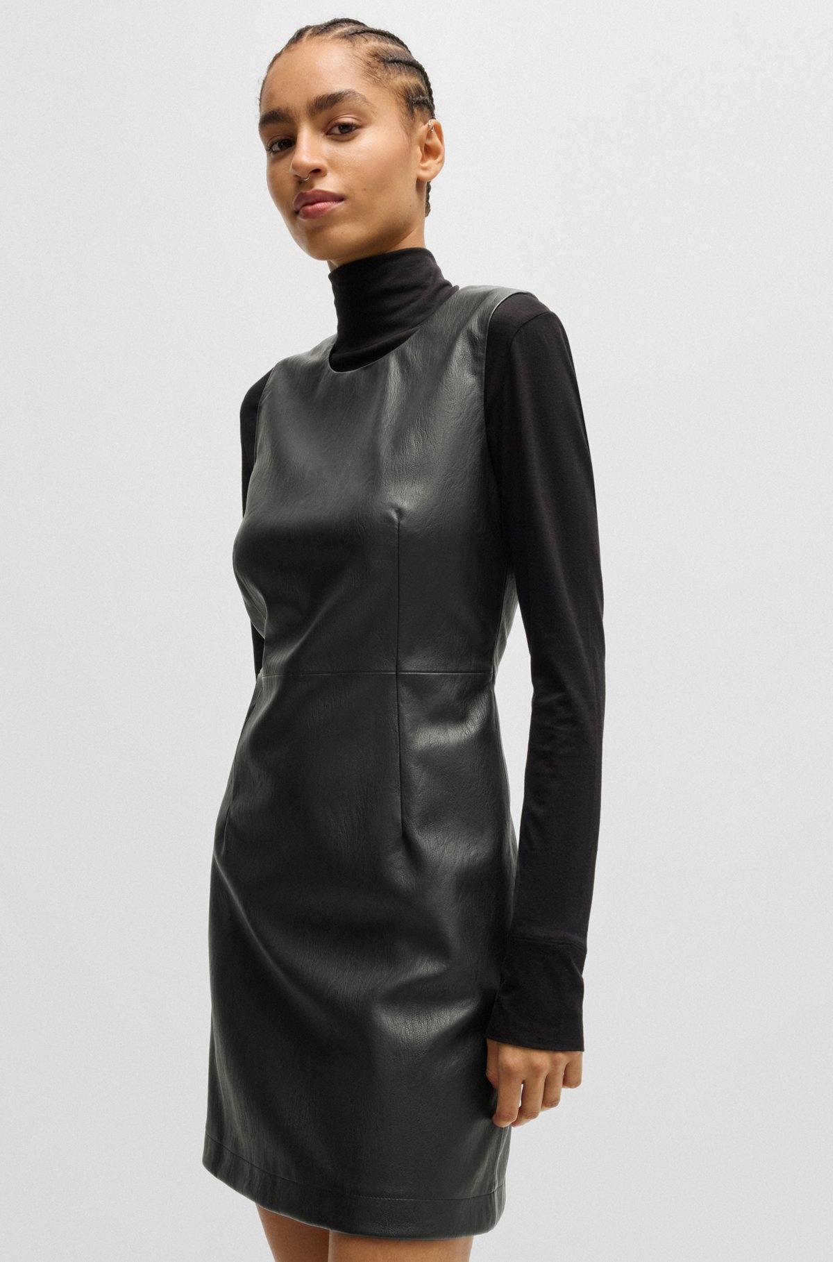 SHIFT DRESS IN SOFT FAUX LEATHER - 6