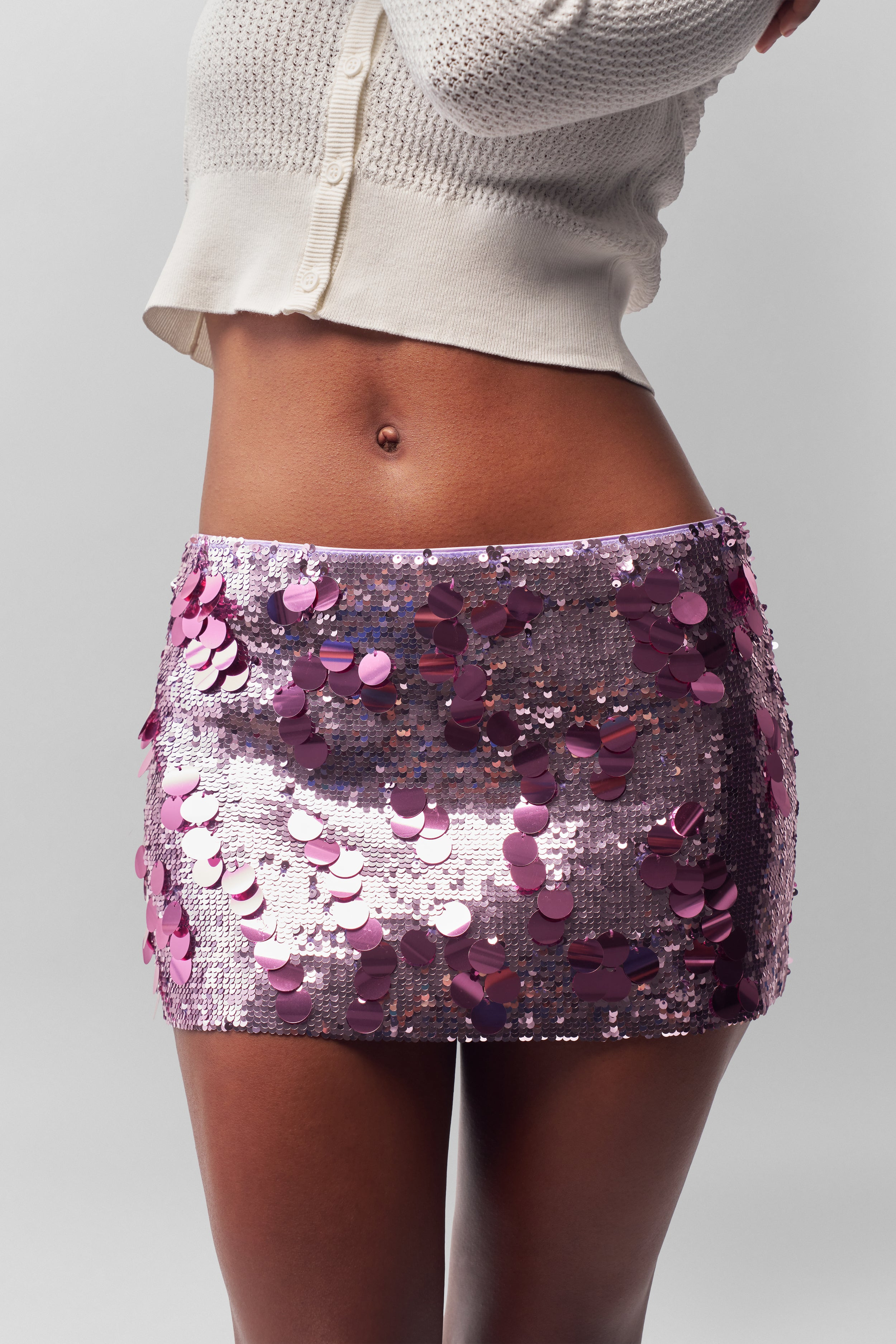 LOW RISE PAILLETTE SKIRT - 4