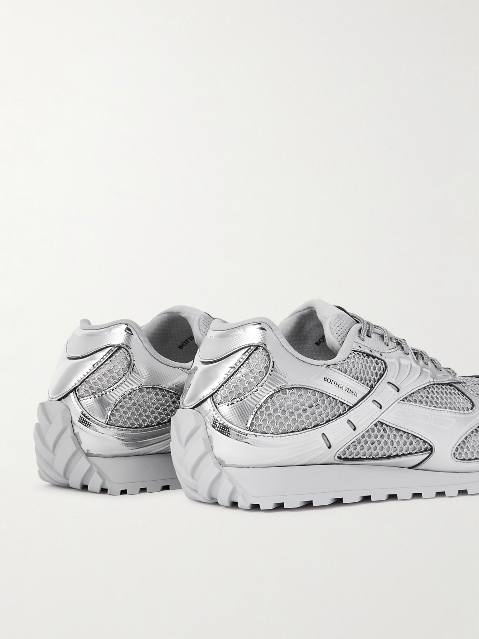 Orbit Metallic Rubber and Mesh Sneakers Gray - 5