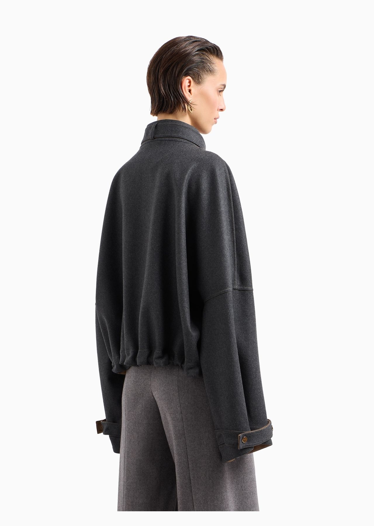 Two-tone double wool pea coat - 3