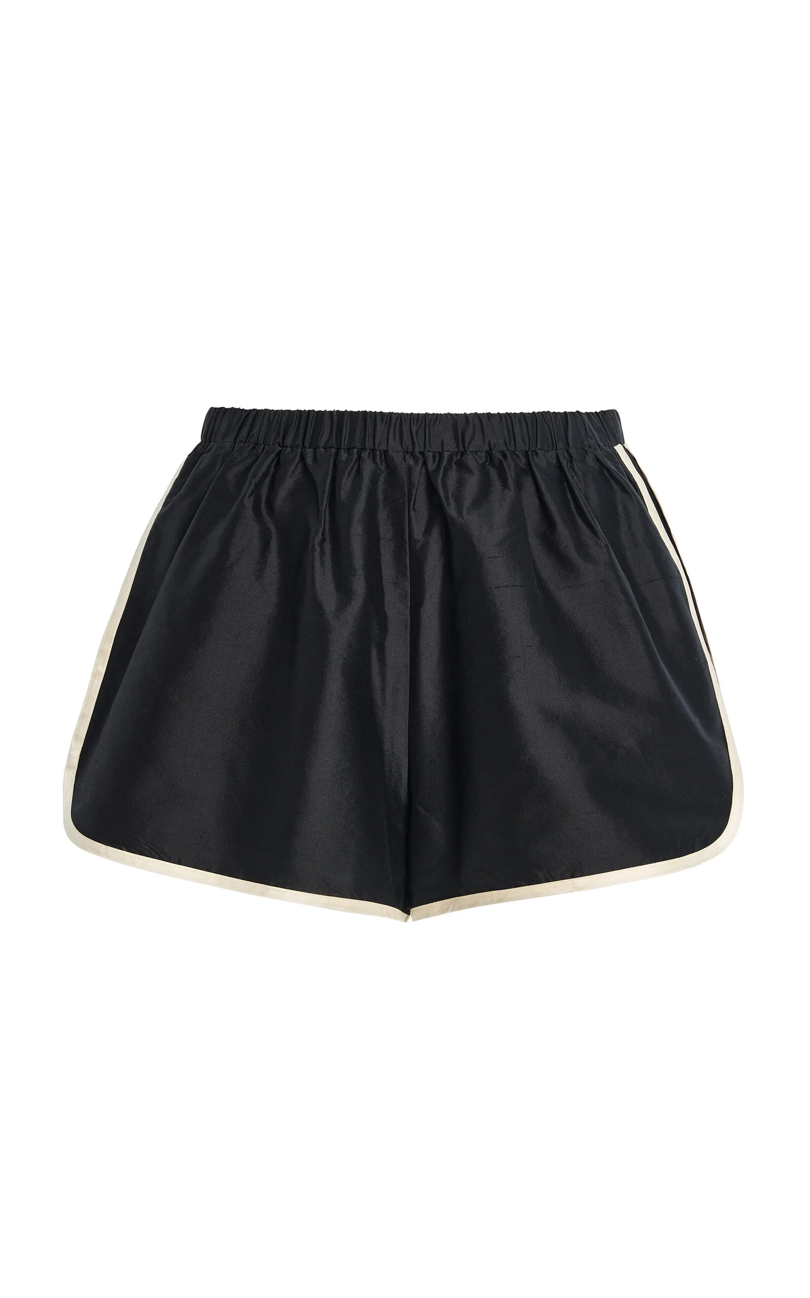 Striped Silk Taffeta Mini Shorts black - 1