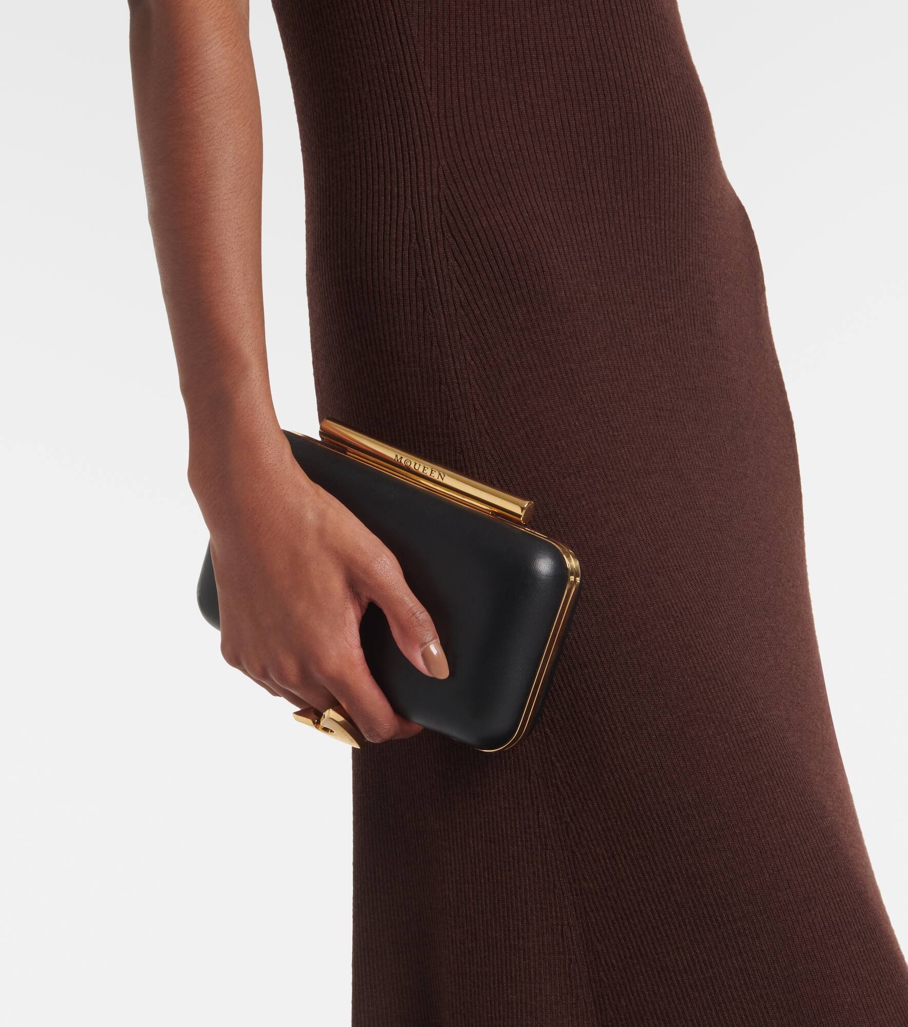 T-Bar Mini leather box clutch - 2