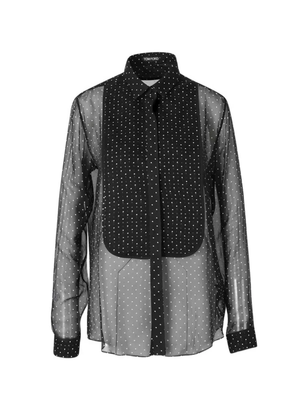 polka-dot sheer shirt - 1