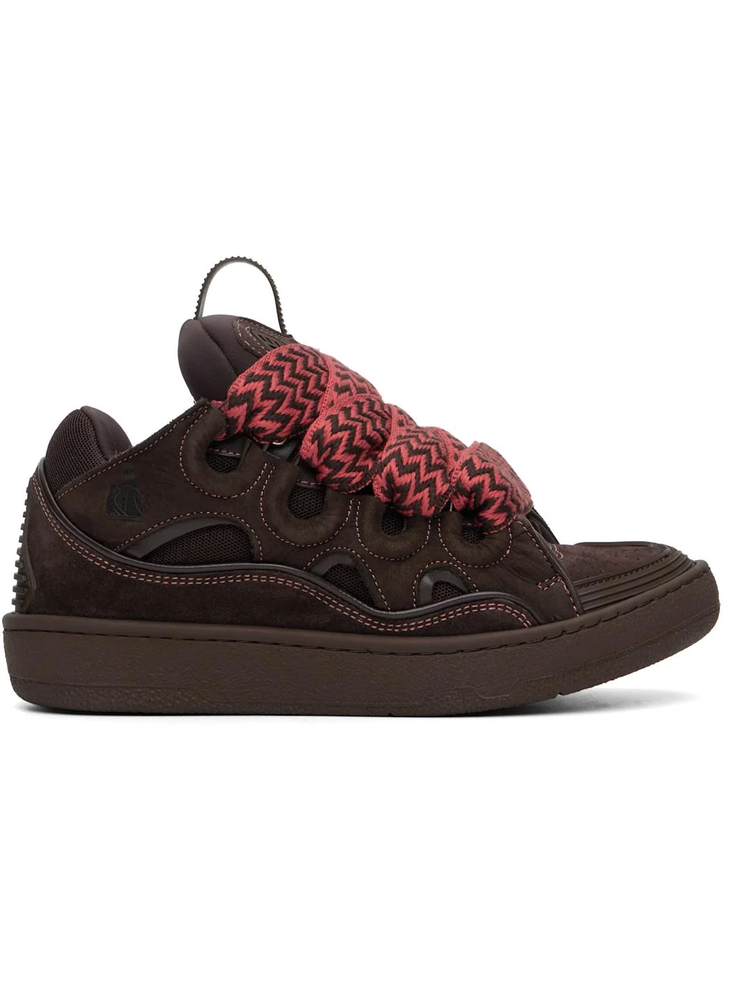 Brown Curb Leather Sneakers - 1