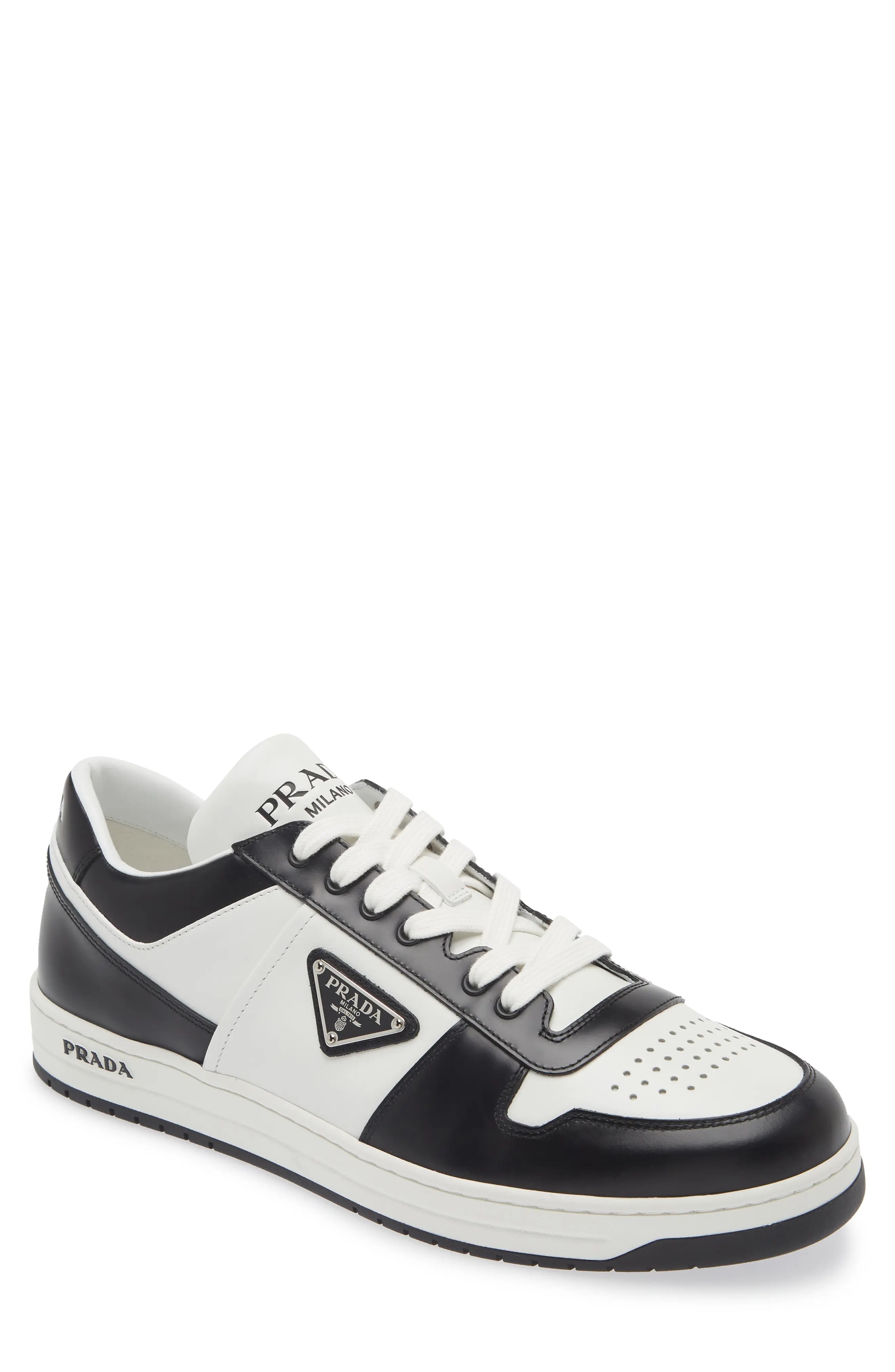 Downtown Logo Low Top Sneaker in Bianco/Nero - 1