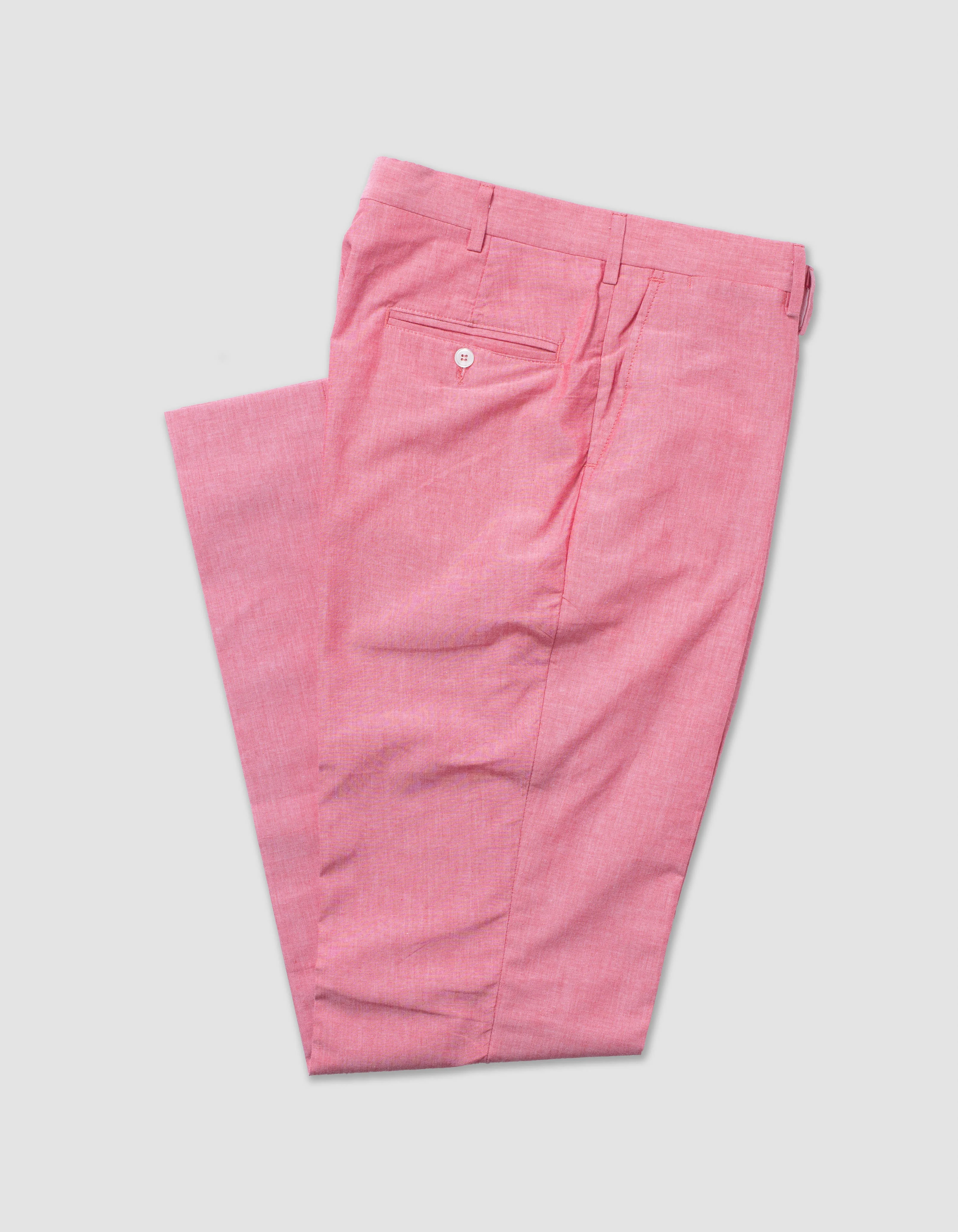 MADE-IN-USA PINK COTTON CHAMBRAY TROUSER - 1