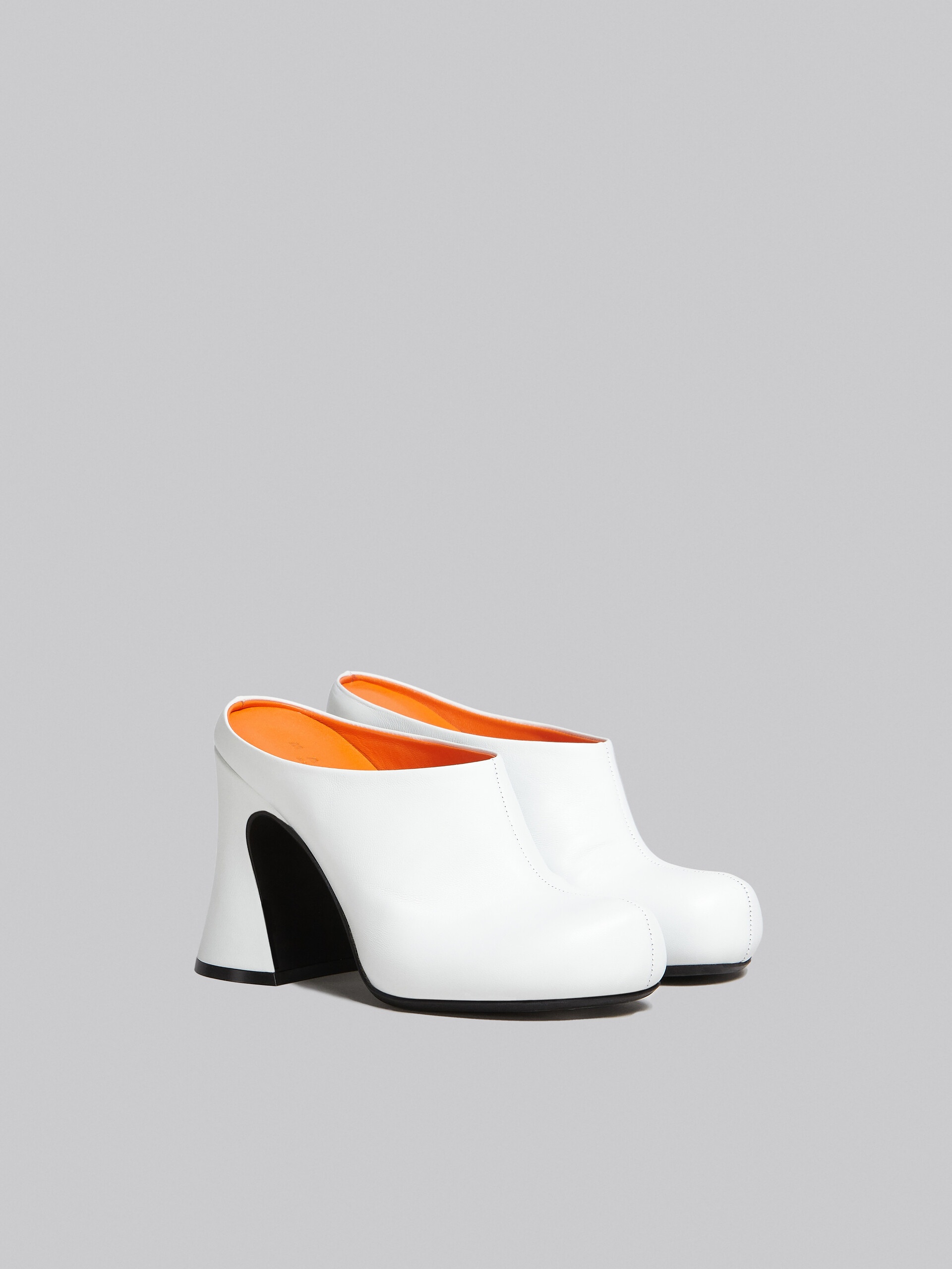 WHITE NAPPA LEATHER SABOT - 2