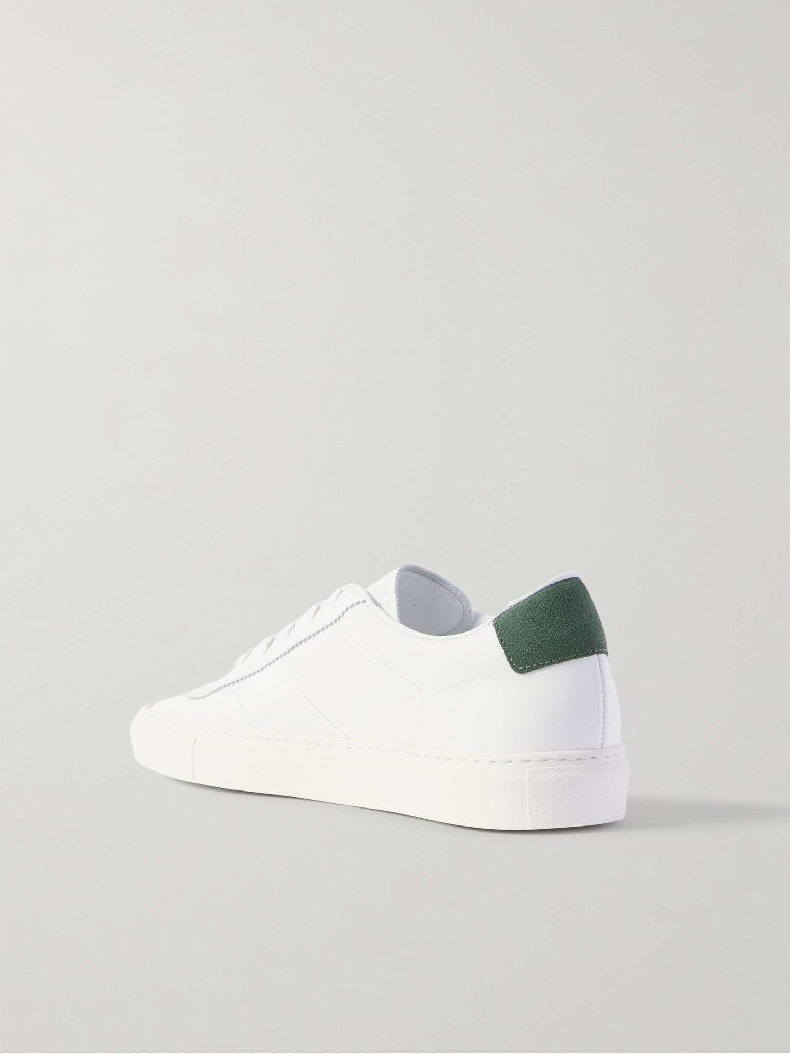 Tennis Suede-Trimmed Leather Sneakers - 4
