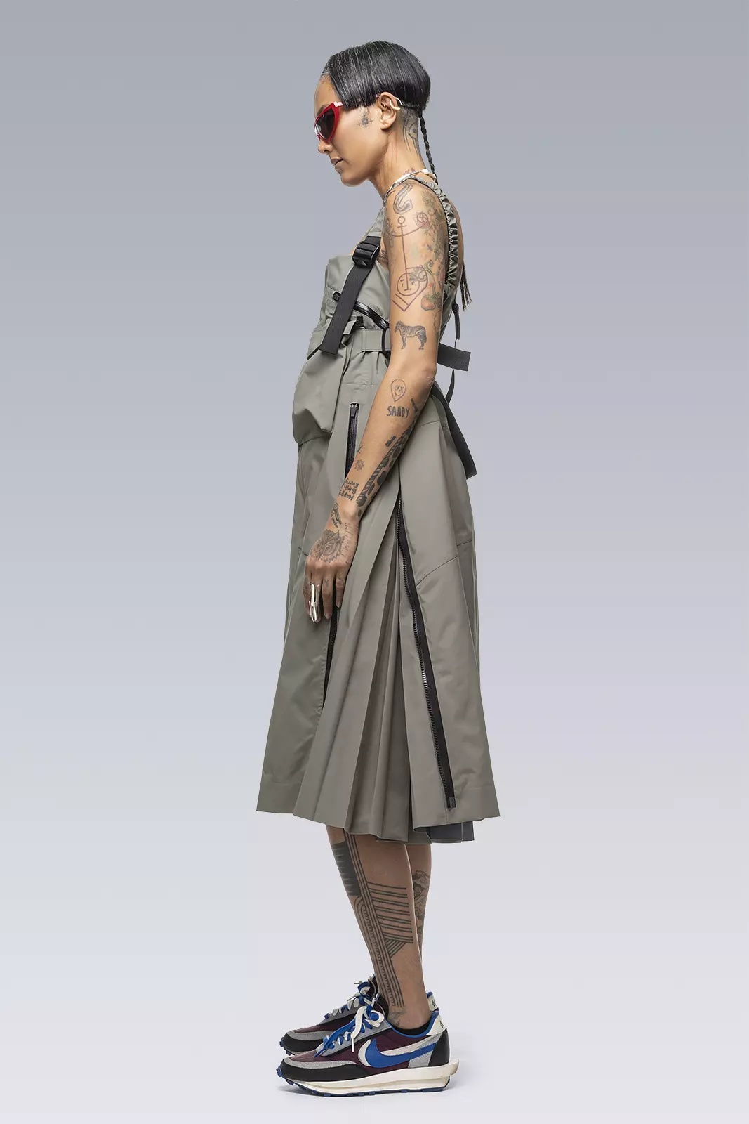 SAC-D6012 sacai / ACRONYM Dress Alpha Green - 6