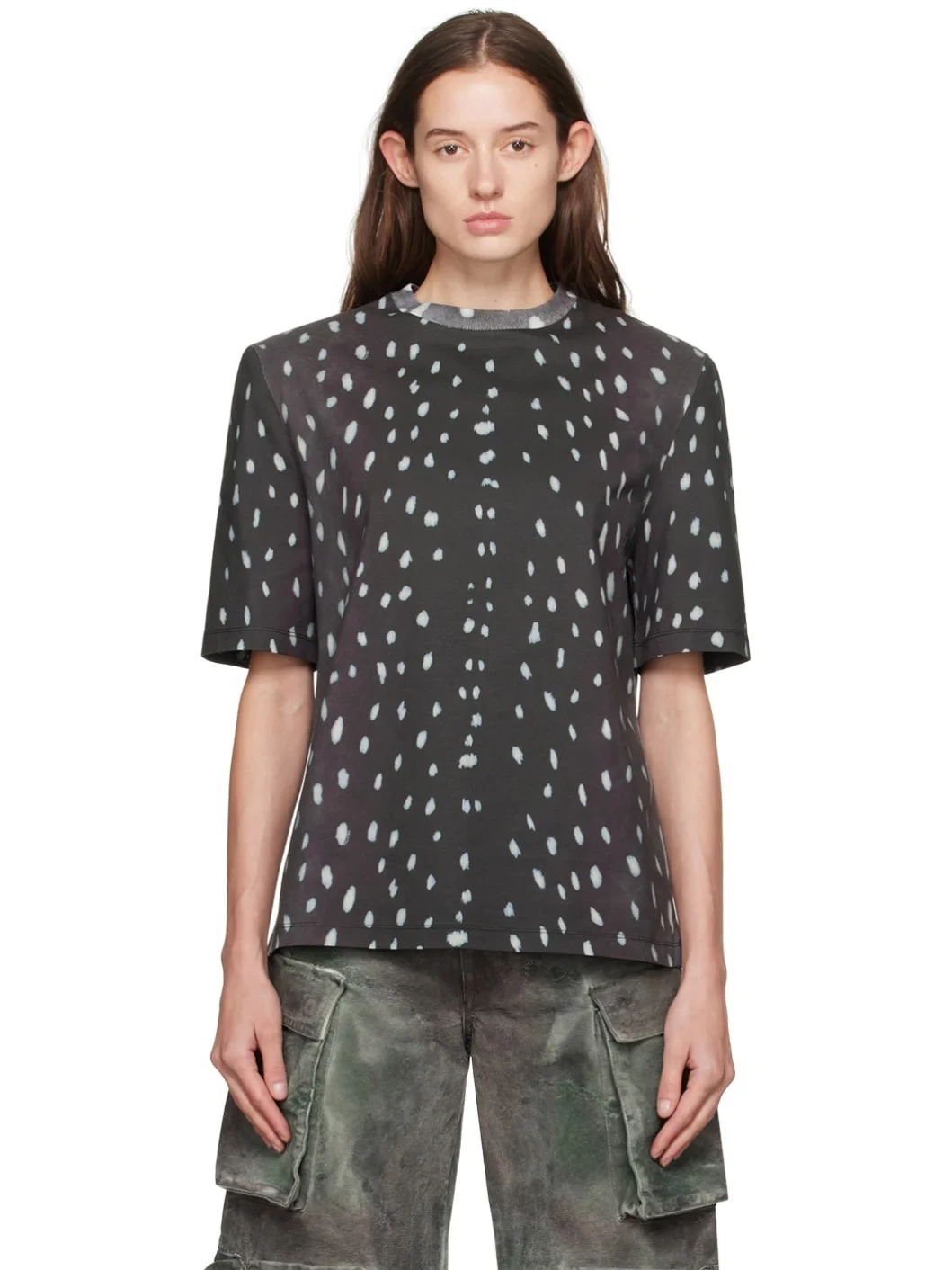Bella abstract-print cotton T-shirt - 1
