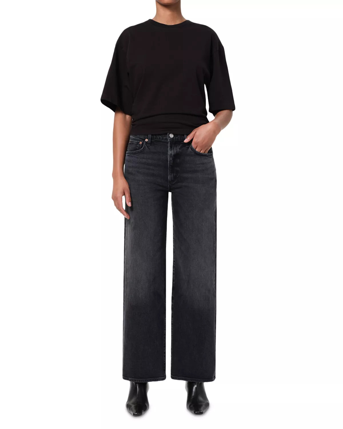 Harper Mid Rise Relaxed Straight Jeans in Radius - 2