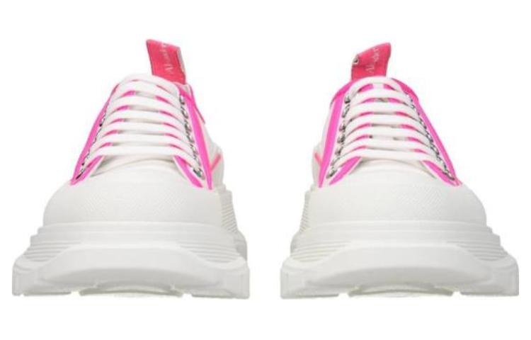 (WMNS) Alexander McQueen Tread Slick Lace Up 'White Neon Pink' 697074W4MV59895 - 4