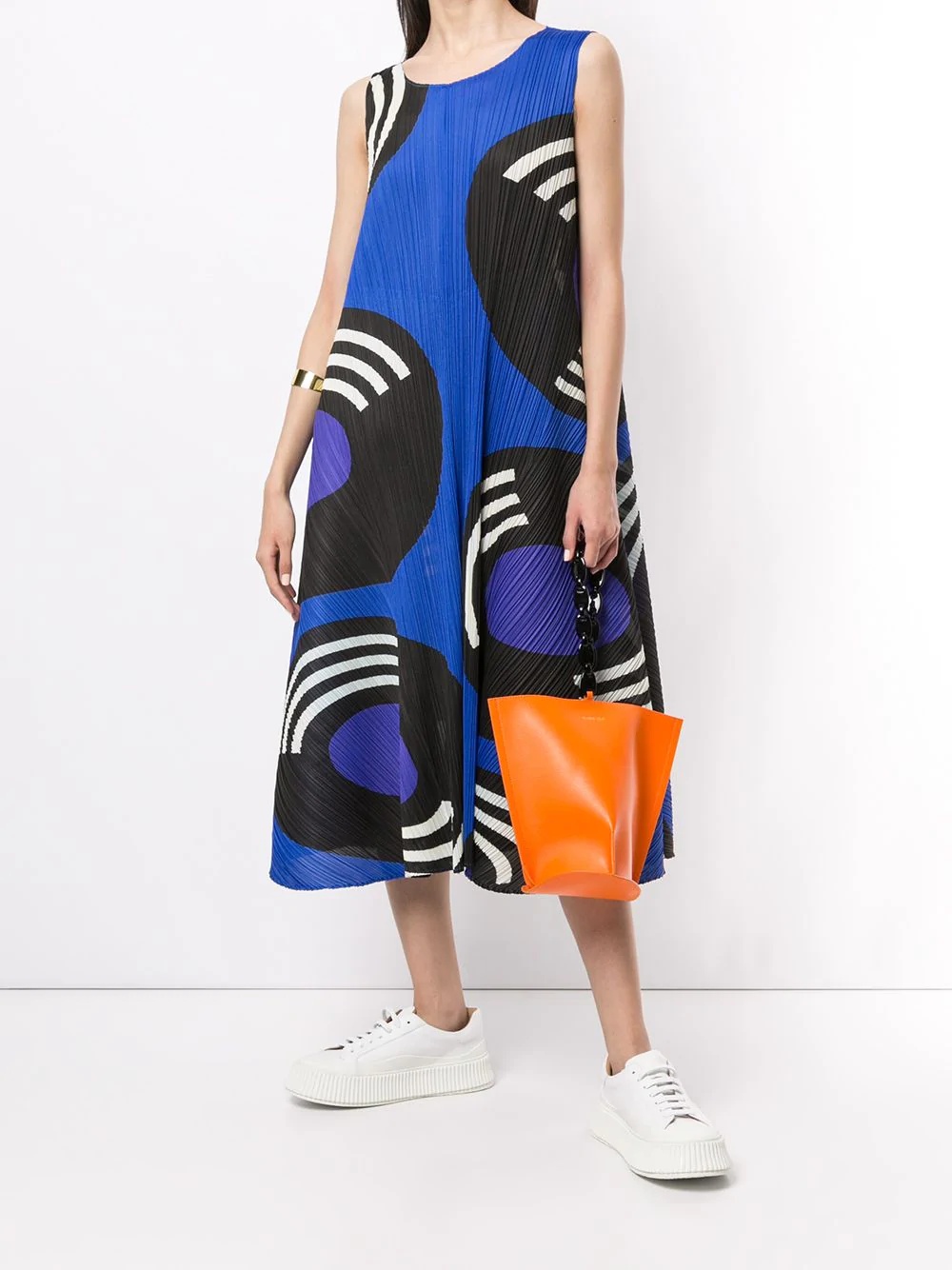 record print plissé dress - 2