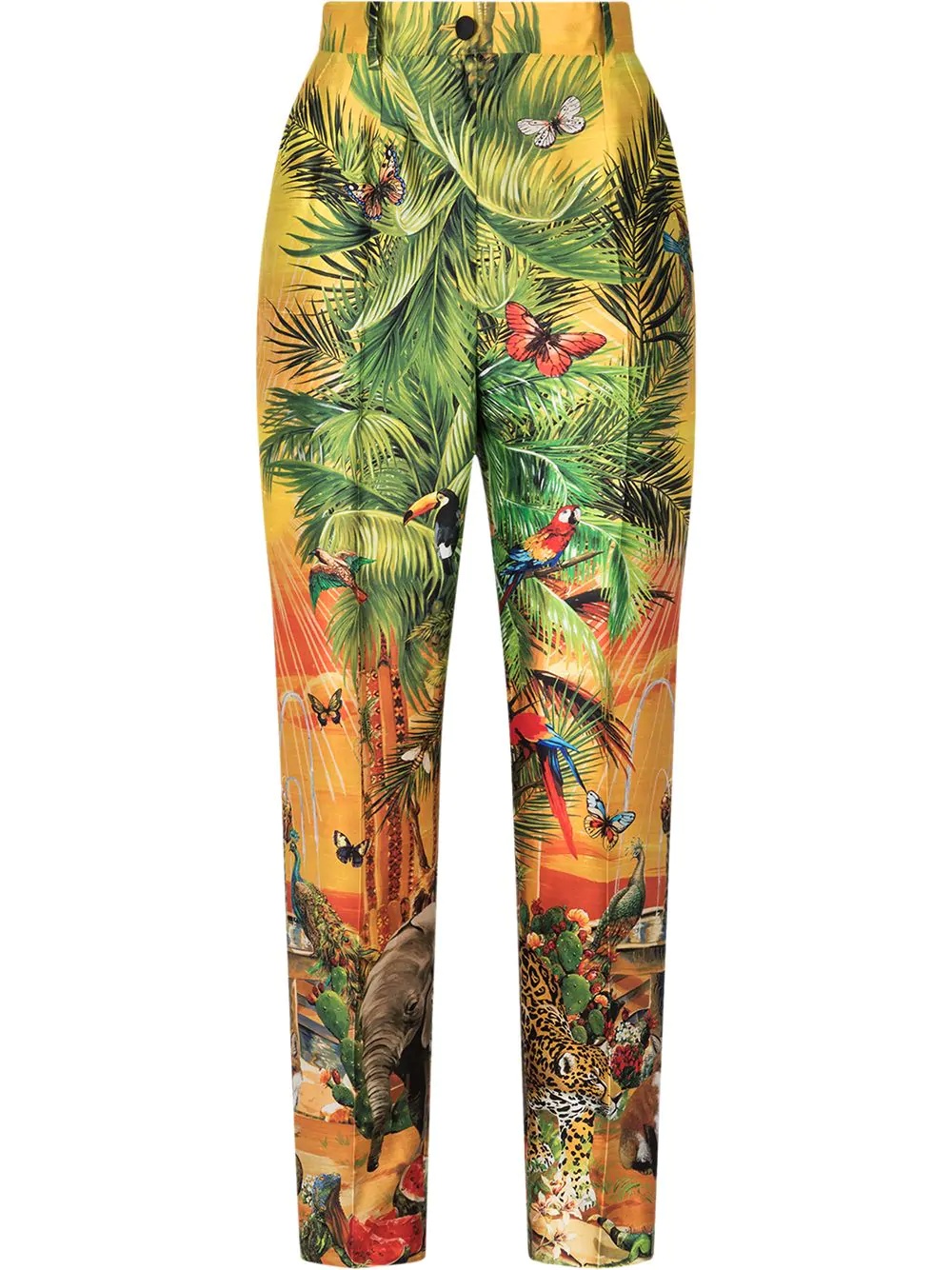 jungle-print trousers - 1