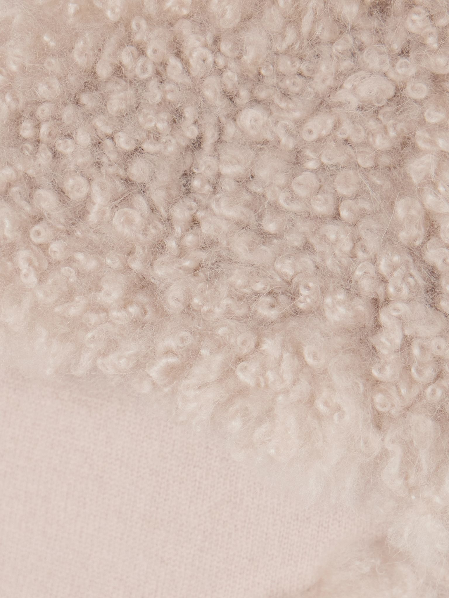 Shearling and wool scarf Beige - 3