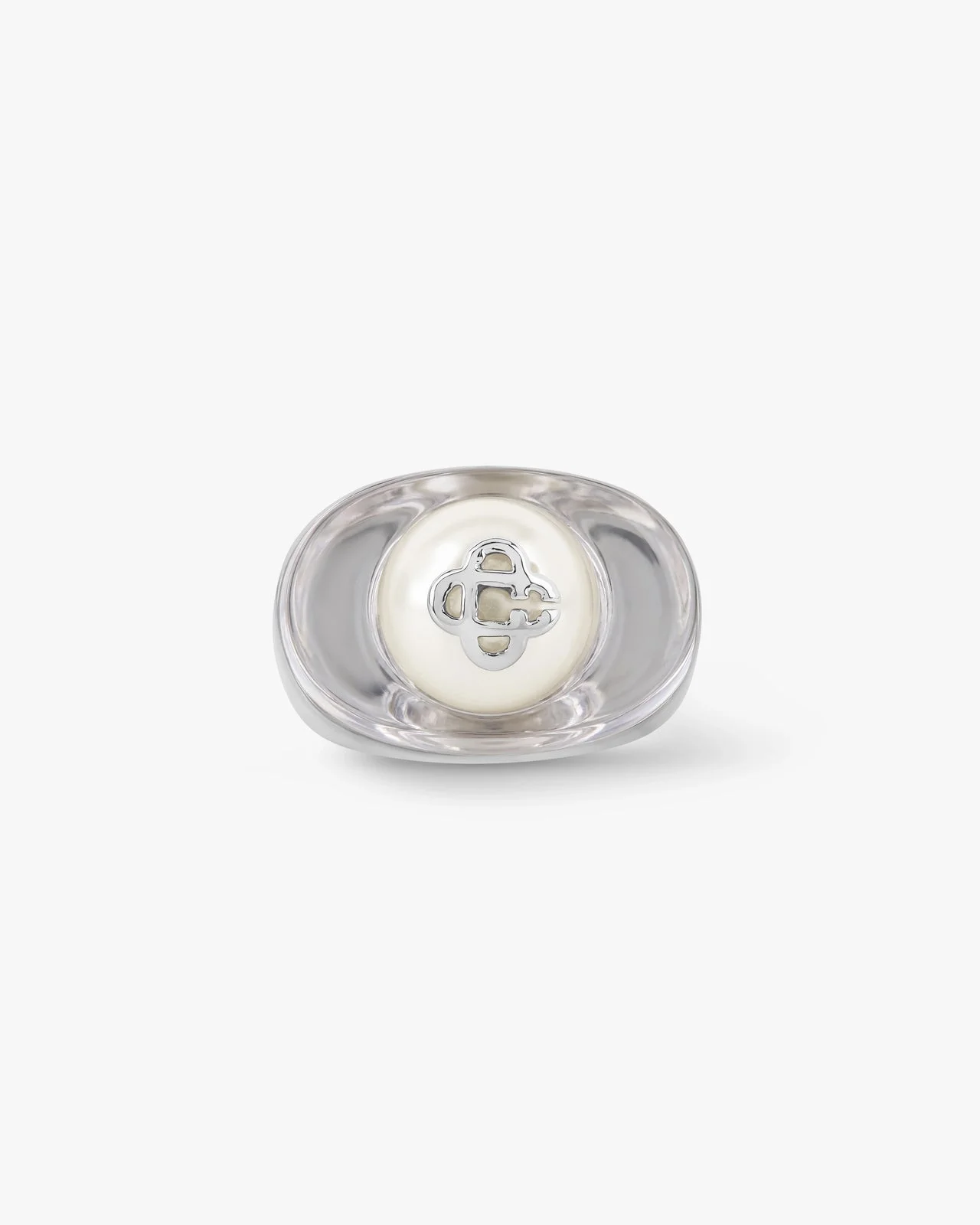 Sci‑Fi Silver Pearl Ring - 1