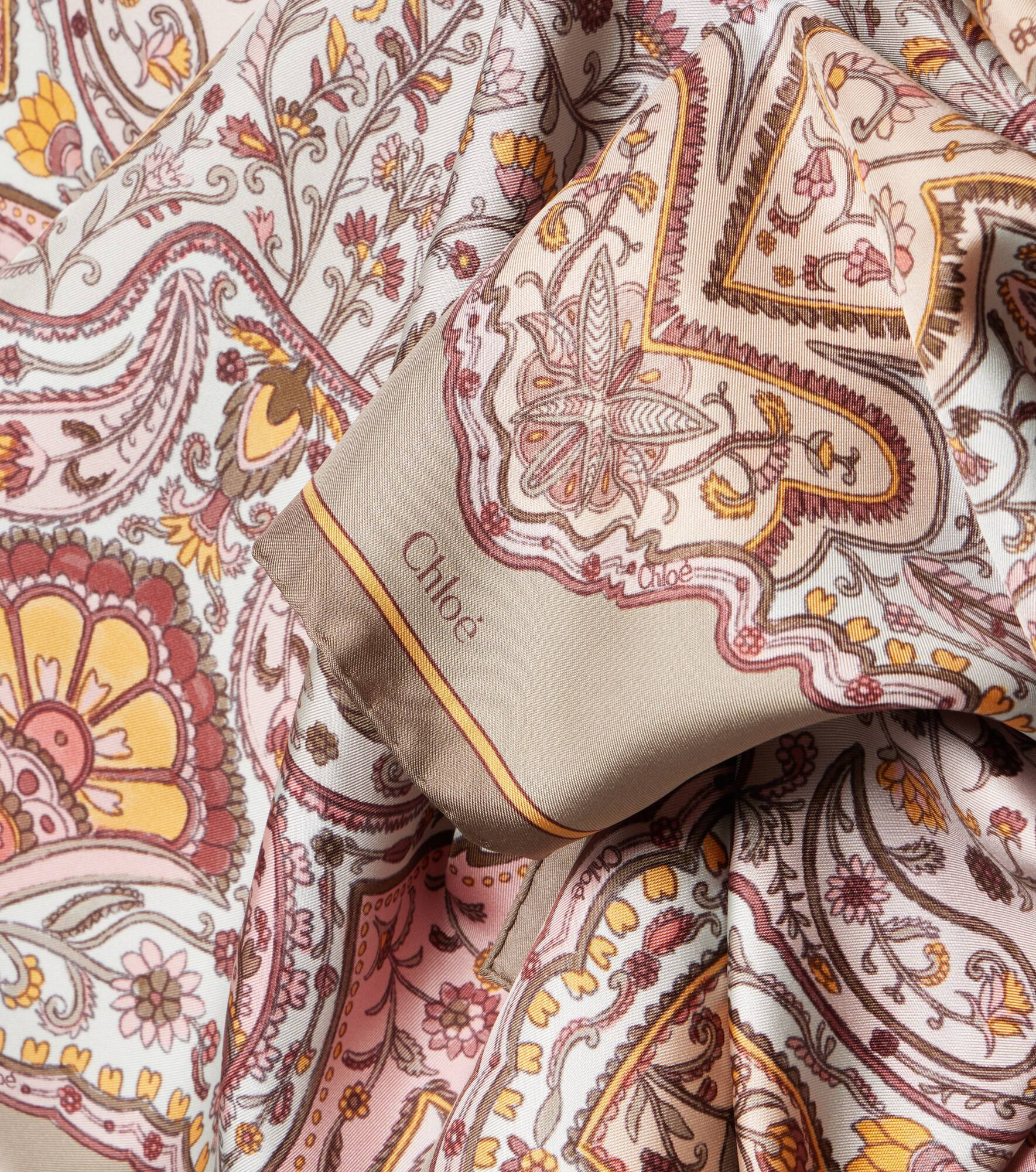 Paisley silk twill scarf - 4