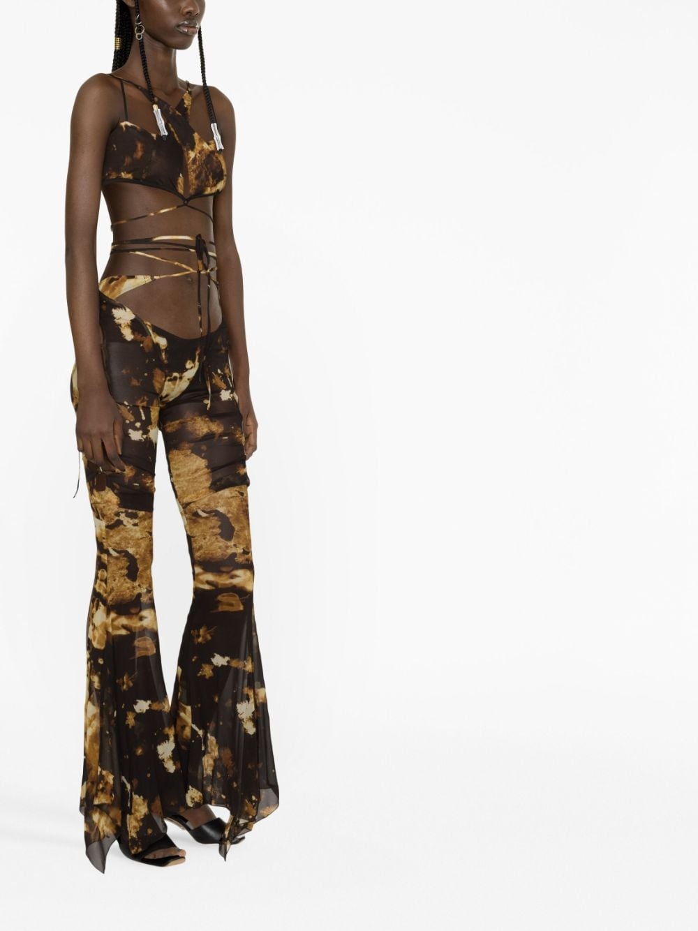 Glimmer tie-detail crop top - 3
