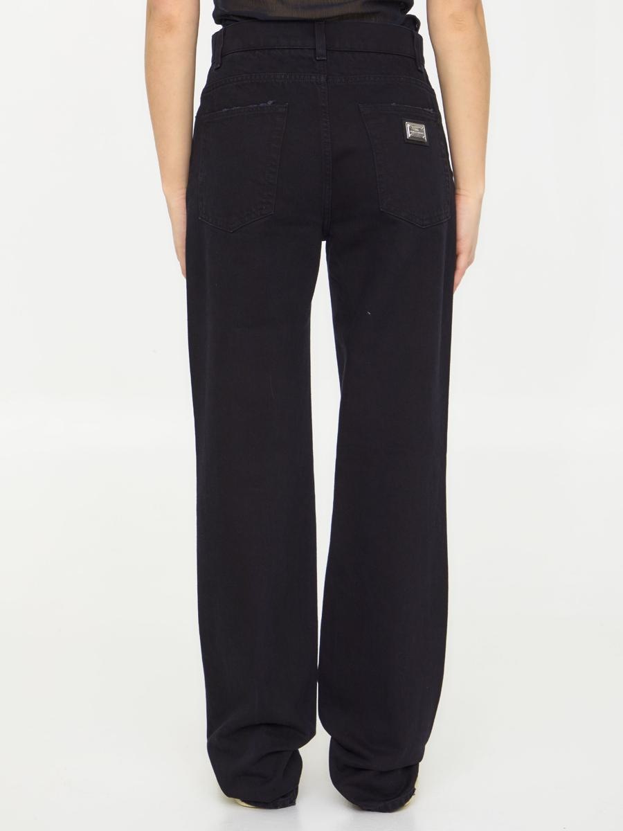 デニム・ジーパン DOLCE  GABBANA Women Denim Pants FTCGND G8GZ9 S9001 Black Denim jeans with rips in Blue for Women | Dolce&Gabbana® US