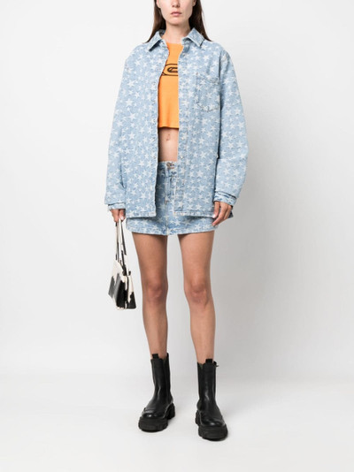 ERL star-print washed-denim mini skirt outlook