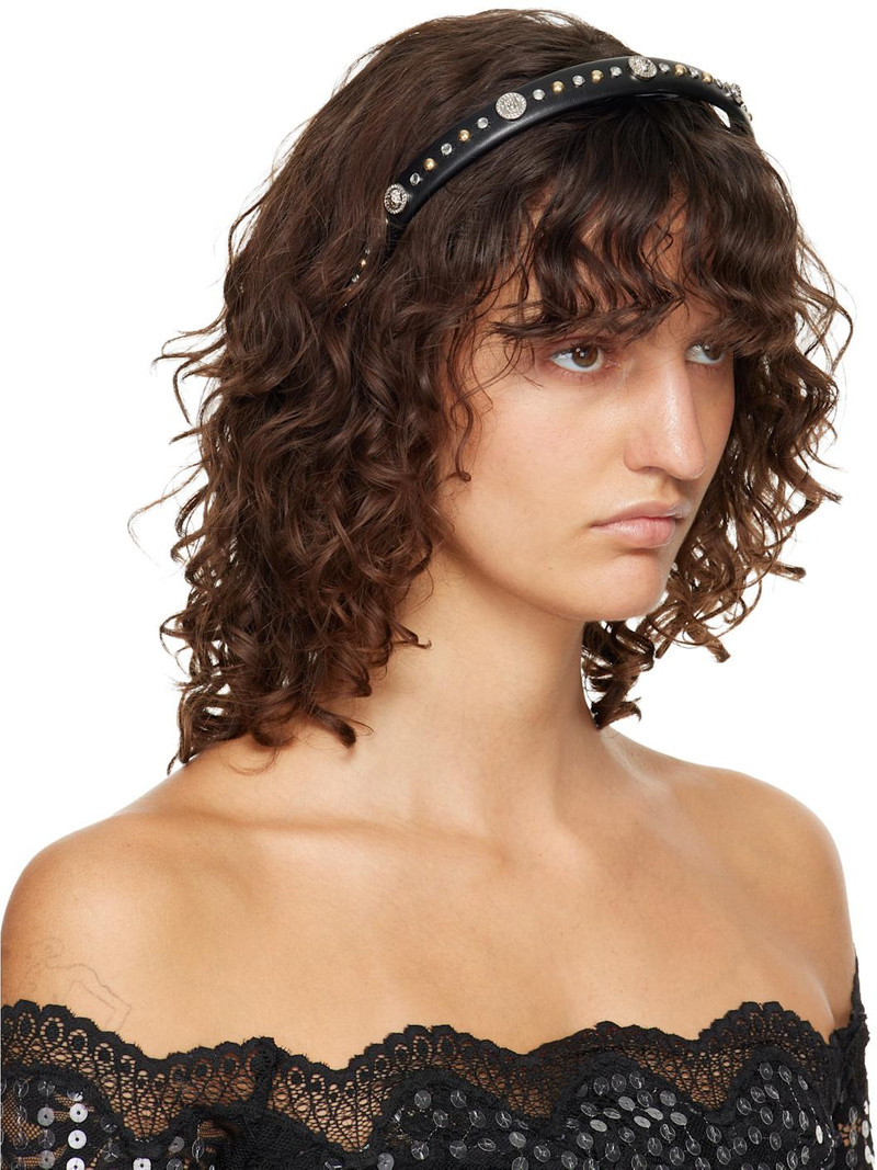 VERSACE Black Studded Headband outlook