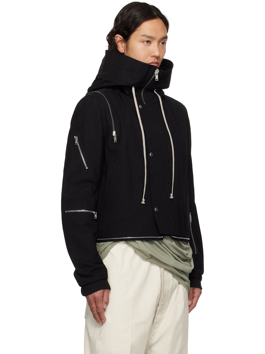 Black Hollywood Cropped Headon Parka - 2