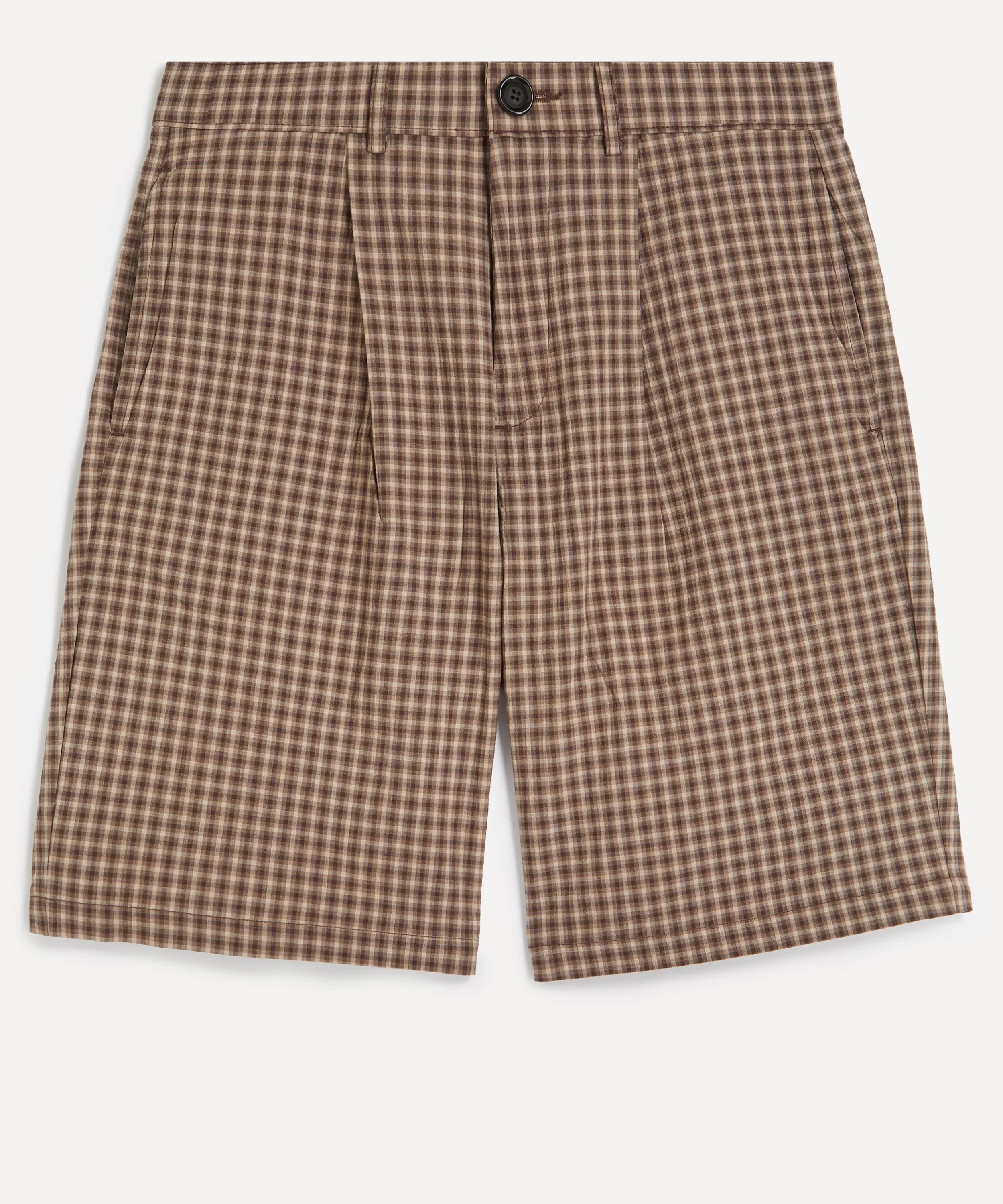 Pleated Leaman Brown Shorts - 1