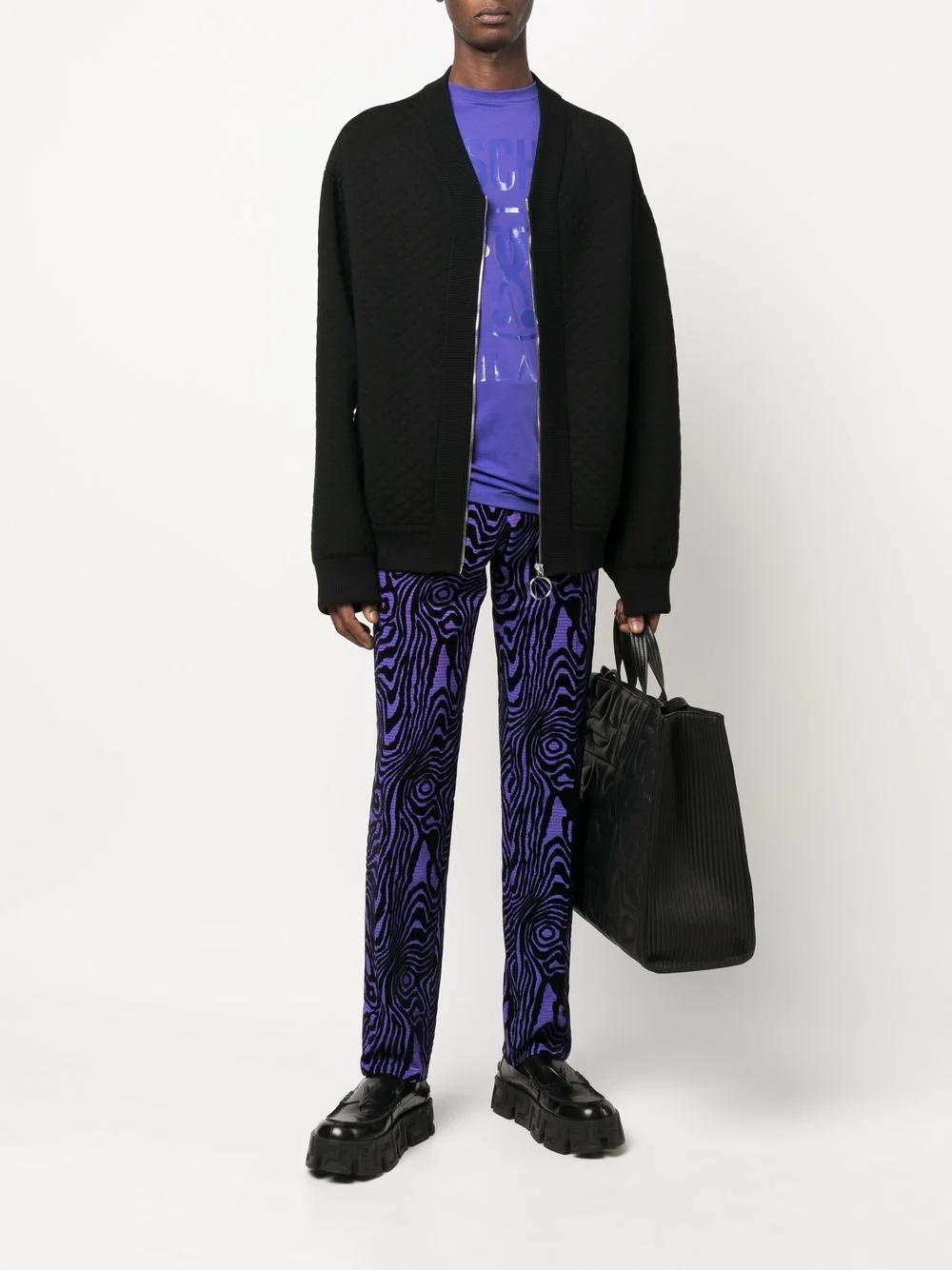 abstract-print straight-leg trousers - 2